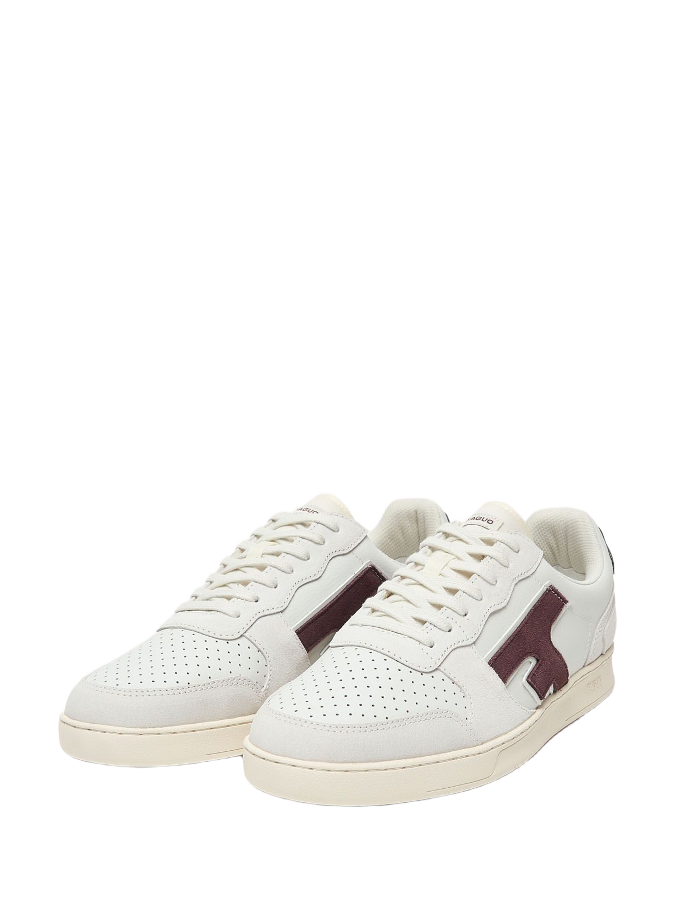 Mixed leather sneakers FAGUO White