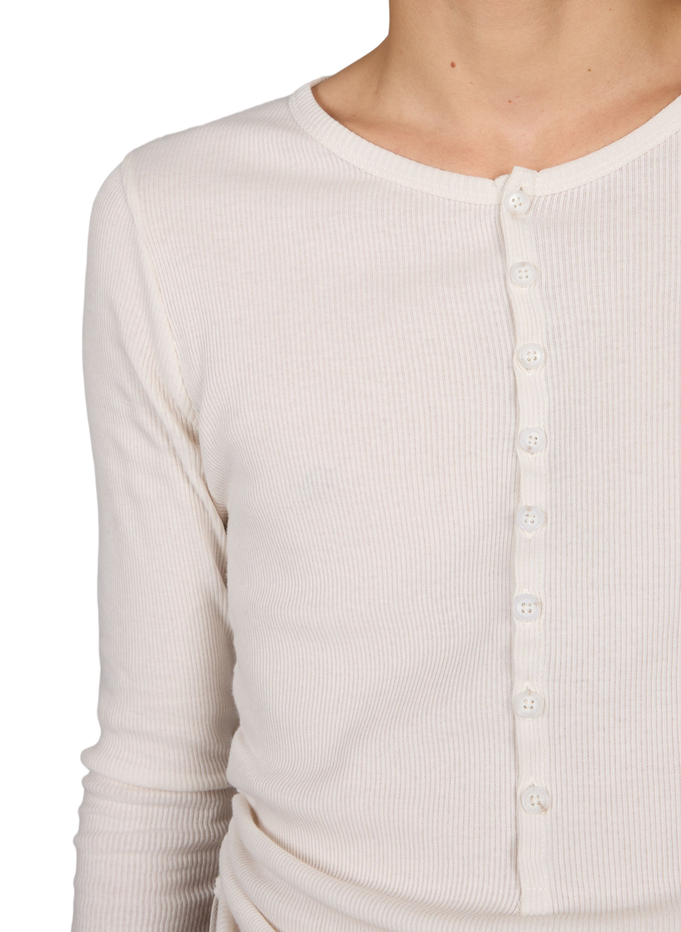 Fitted ribbed cotton T-shirt ANN DEMEULEMEESTER White