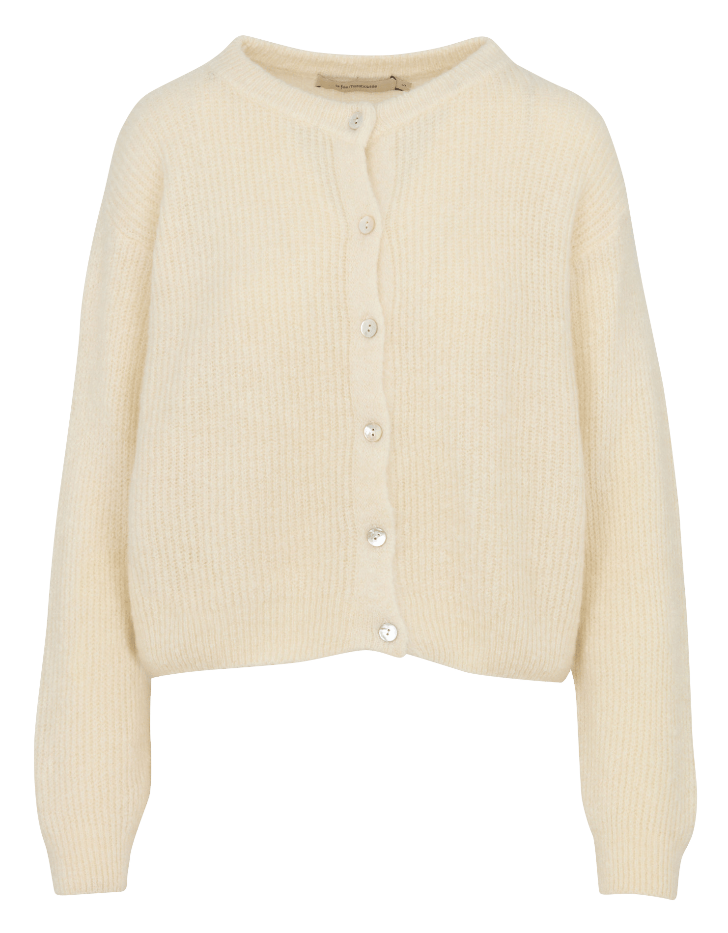 Ruimvallend vest met ronde hals in een gemengde breiwerkstof LA FEE MARABOUTEE Wit