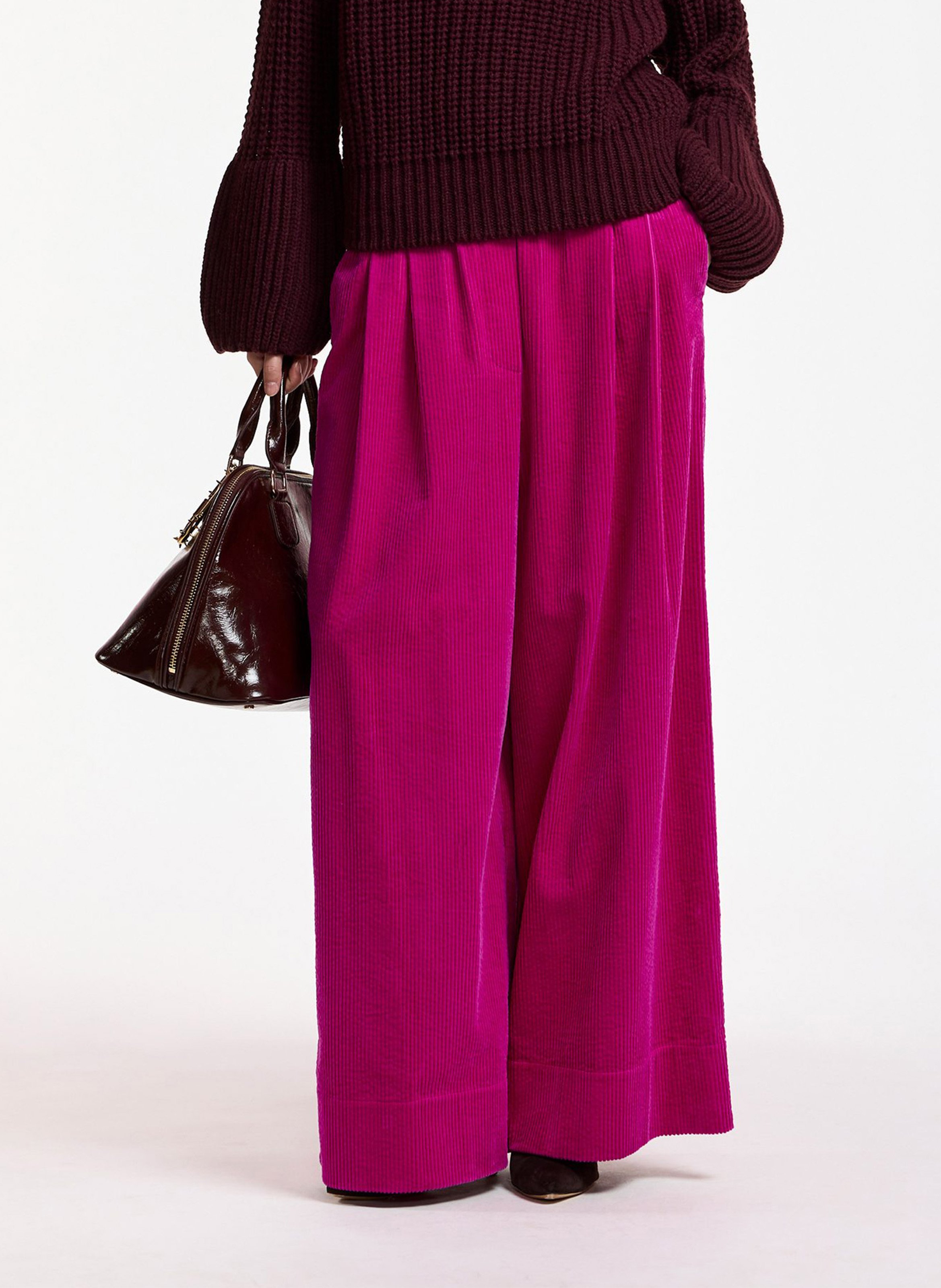 Pantalon large en coton kitch ESSENTIEL ANTWERP Rose