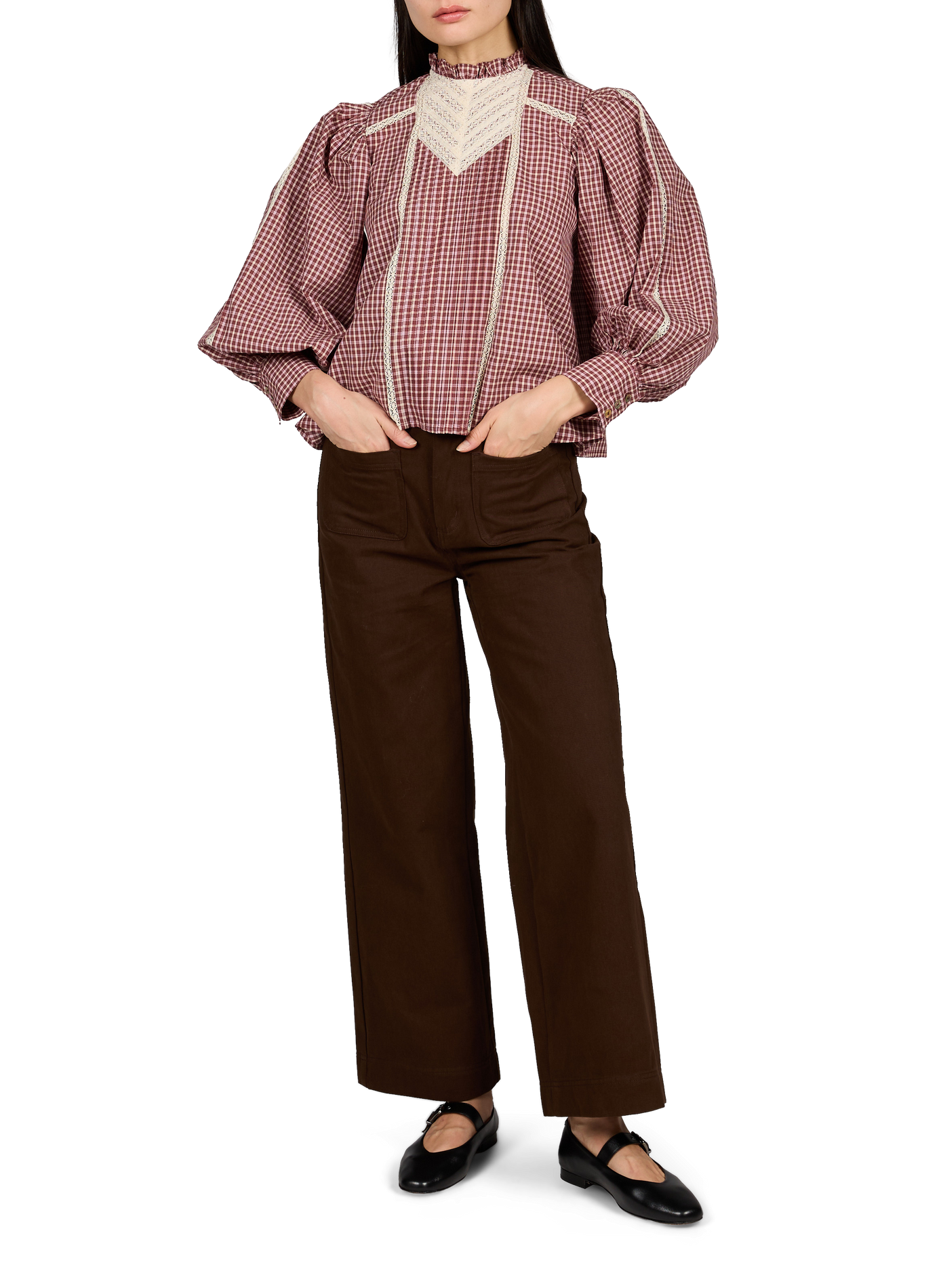 Ruime blouse met print van katoen GARANCE Roze
