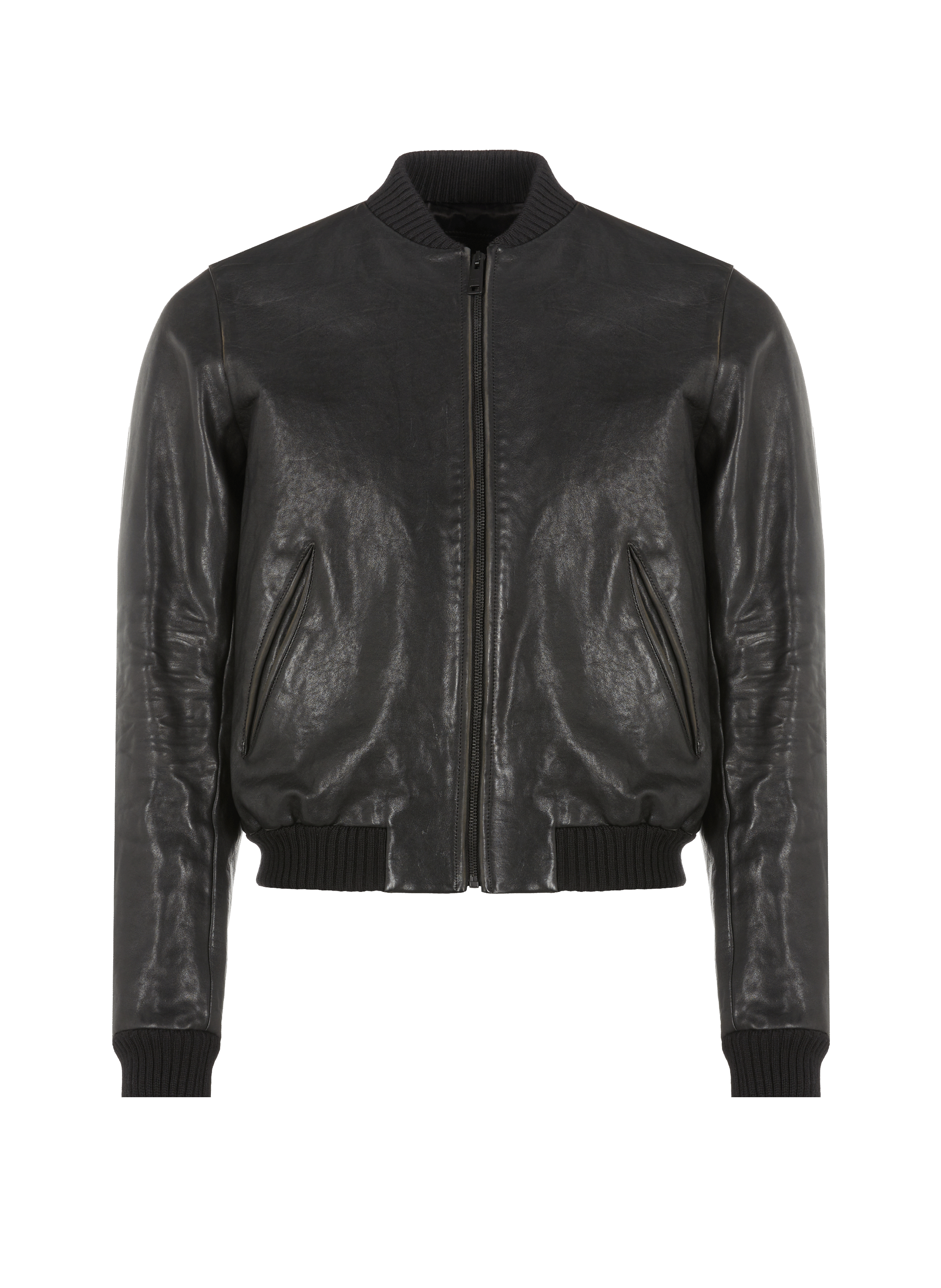 Bomber en cuir de veau