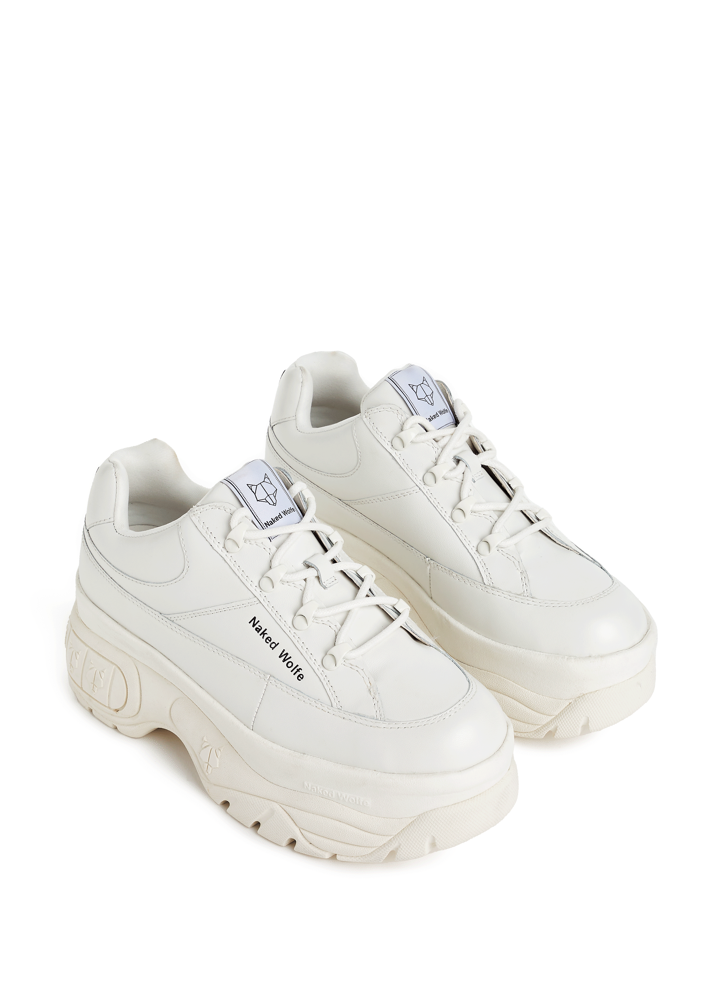 Baskets à plateforme en cuir