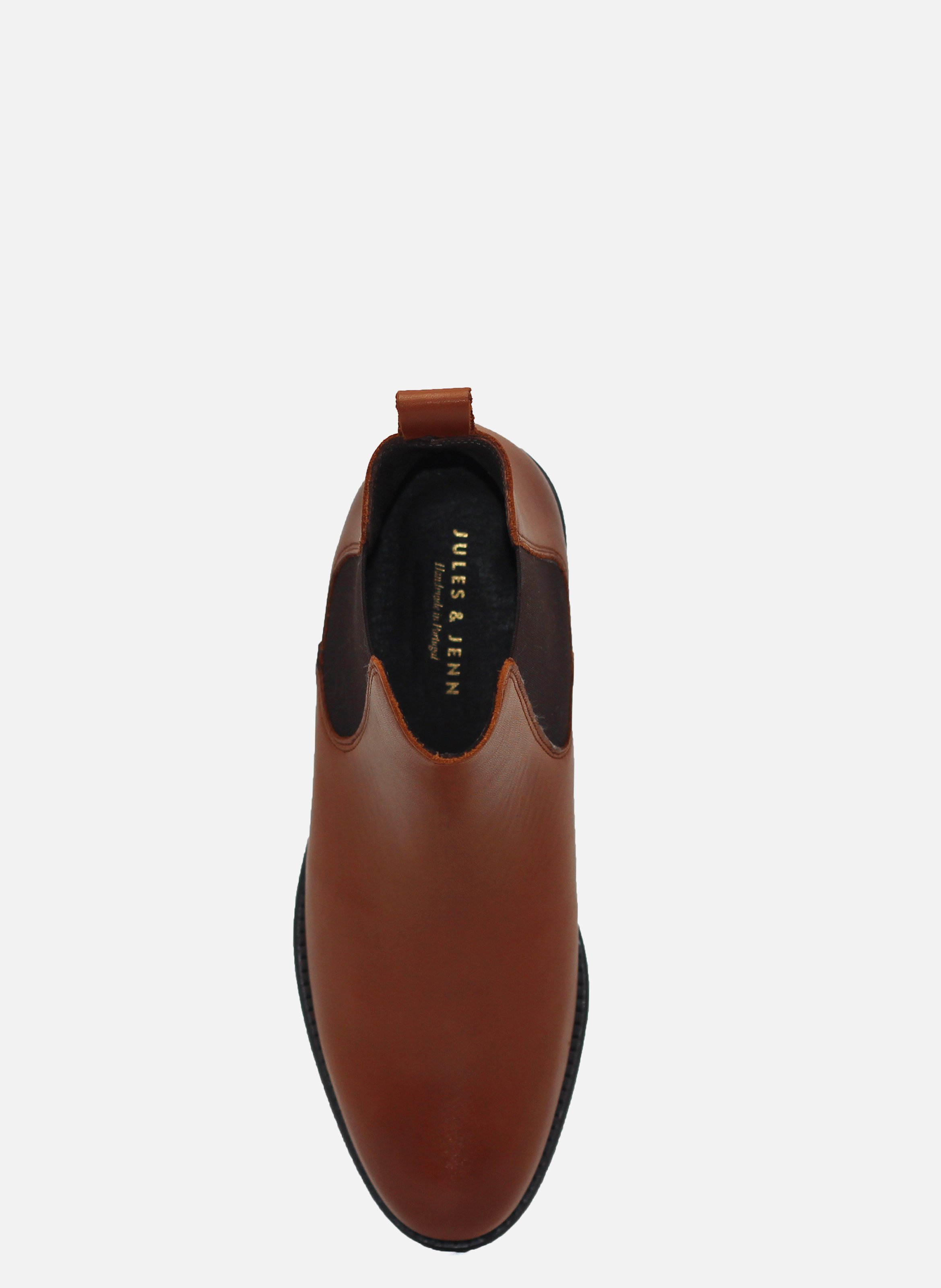 Bottines chelsea cuir lisse JULES & JENN Marron