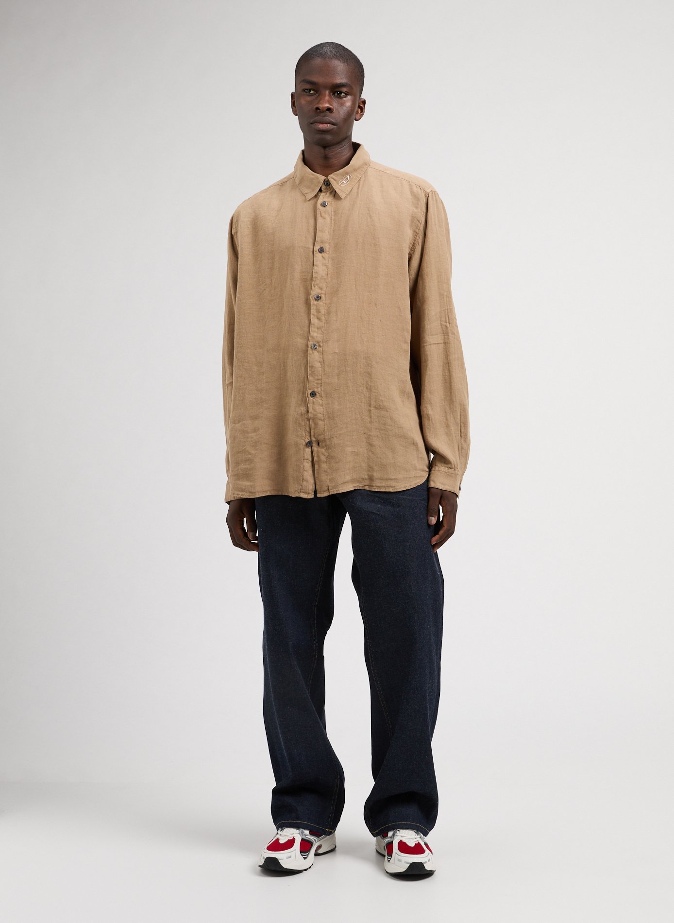 Chemise en lin S-Uccle-A  DIESEL Marron