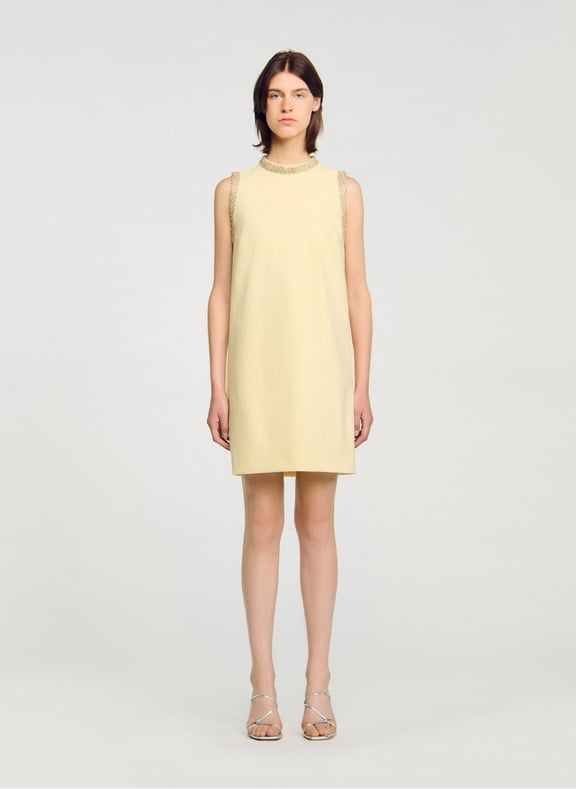 Robe courte à perles Jaune by SANDRO SANDRO Robe courte à perles Jaune