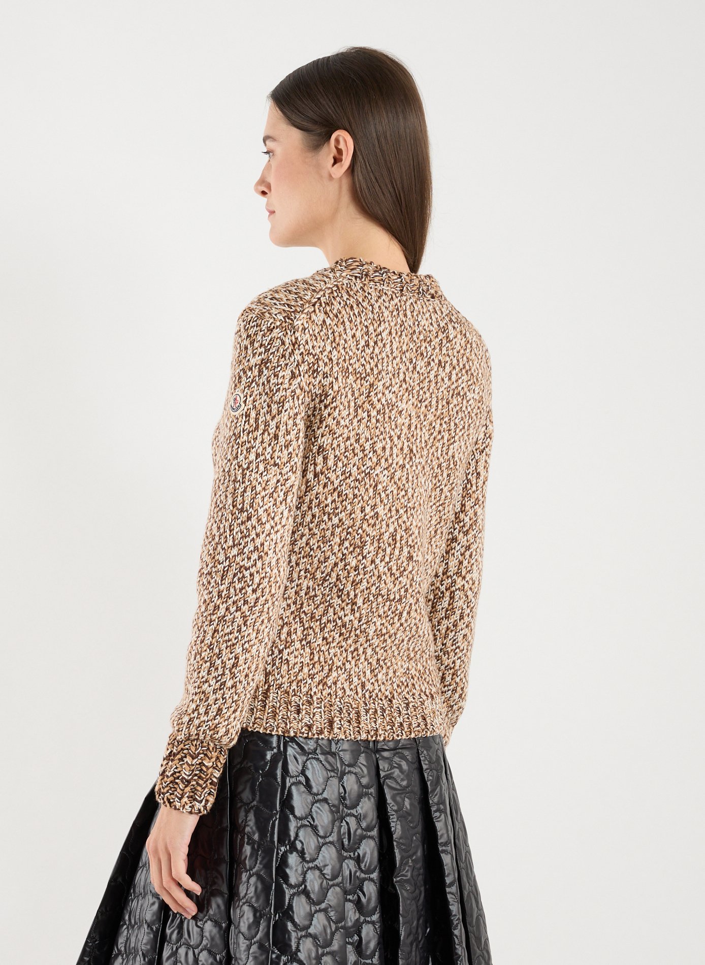 Pull en laine moulinée  MONCLER Beige