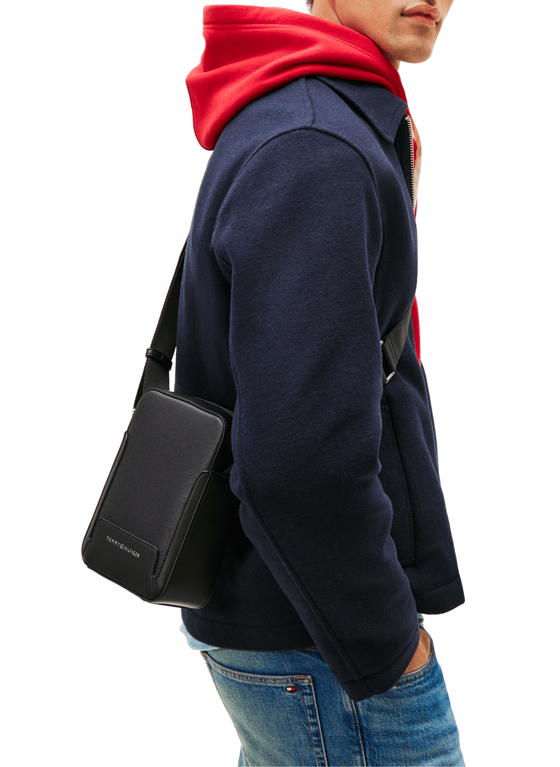 Sac à bandoulière à logo TOMMY HILFIGER Noir