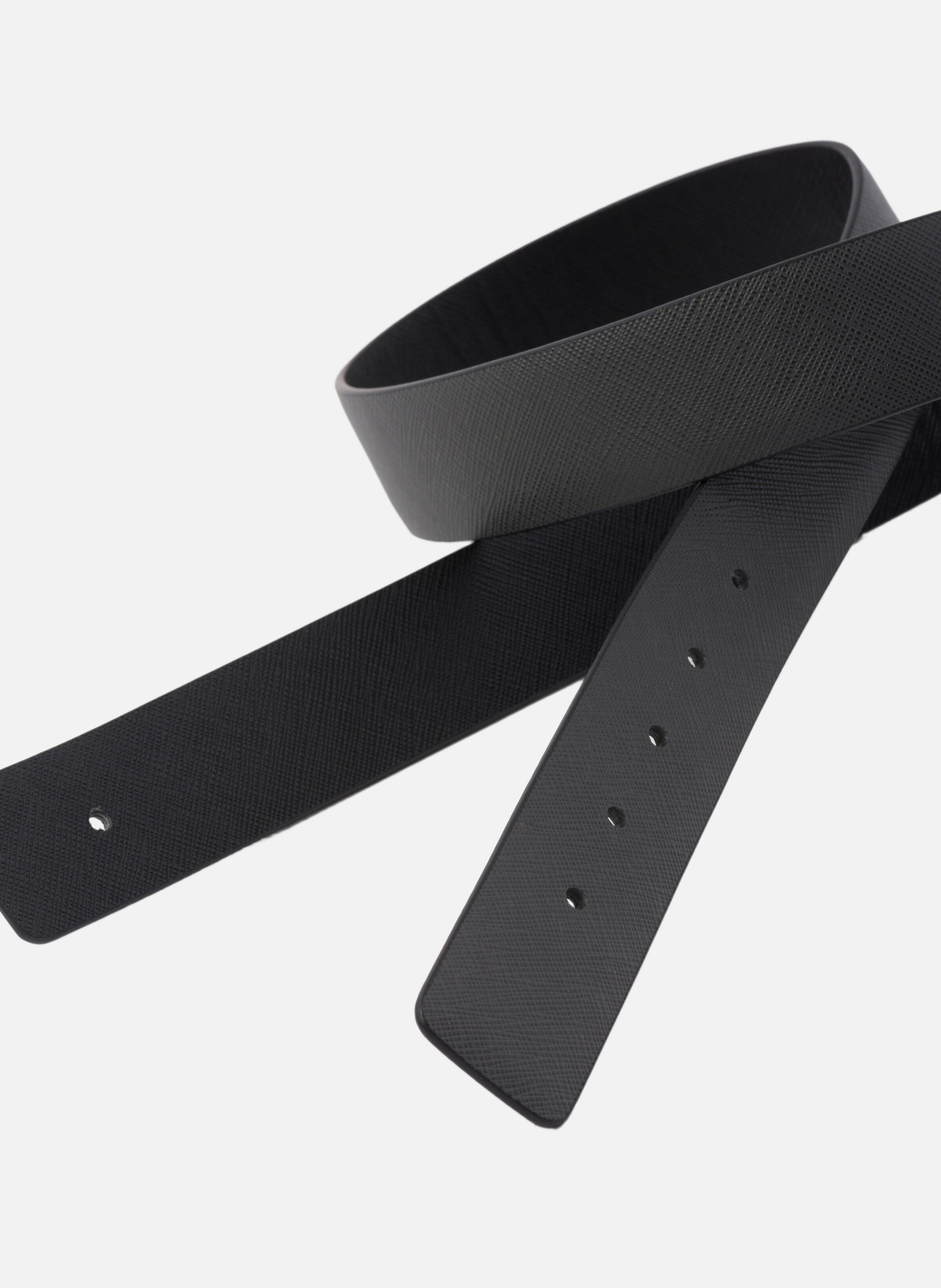 Ceinture réversible en cuir saffiano PRADA Gris