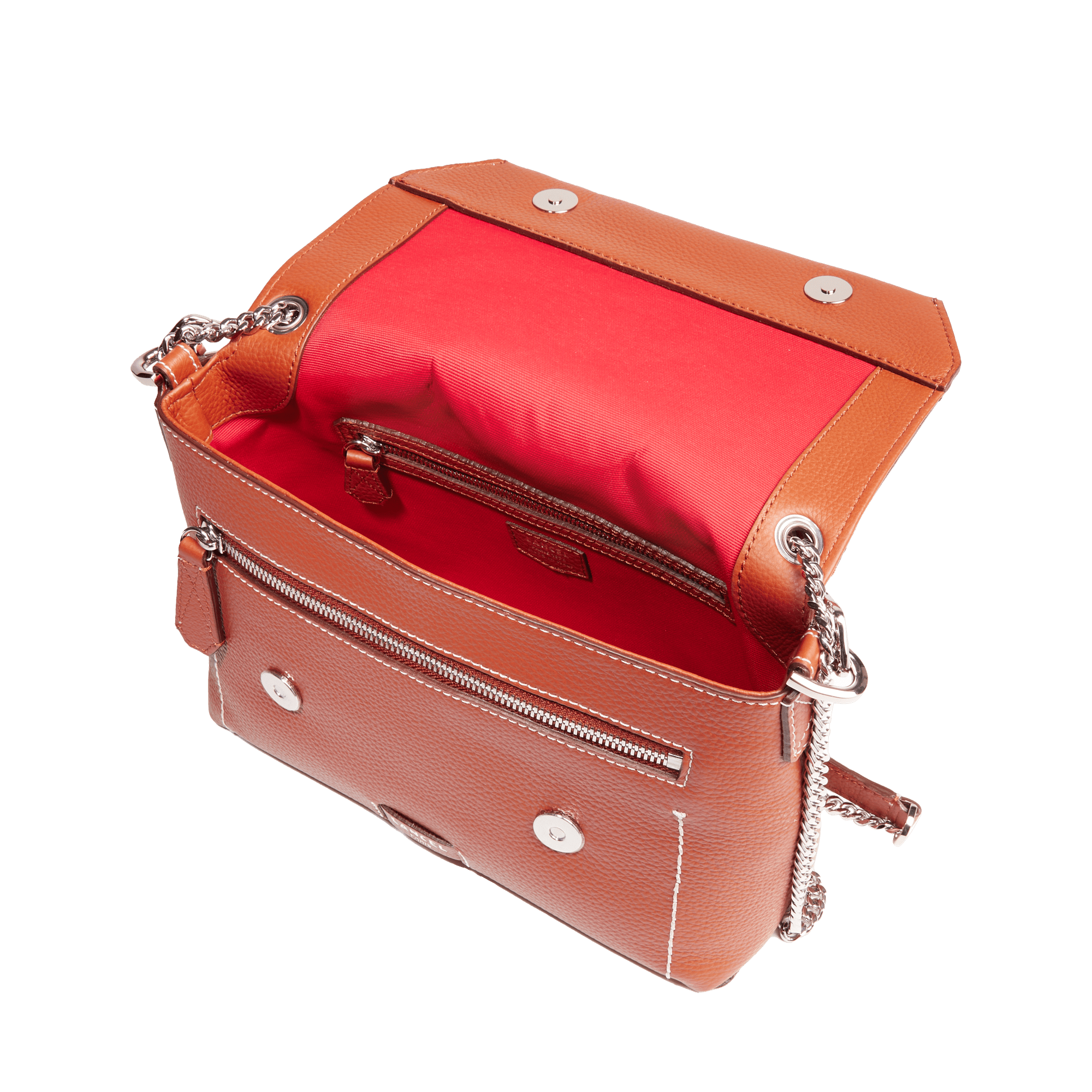 Sac rabat m ninon soft de lancel en cuir LANCEL Rouge