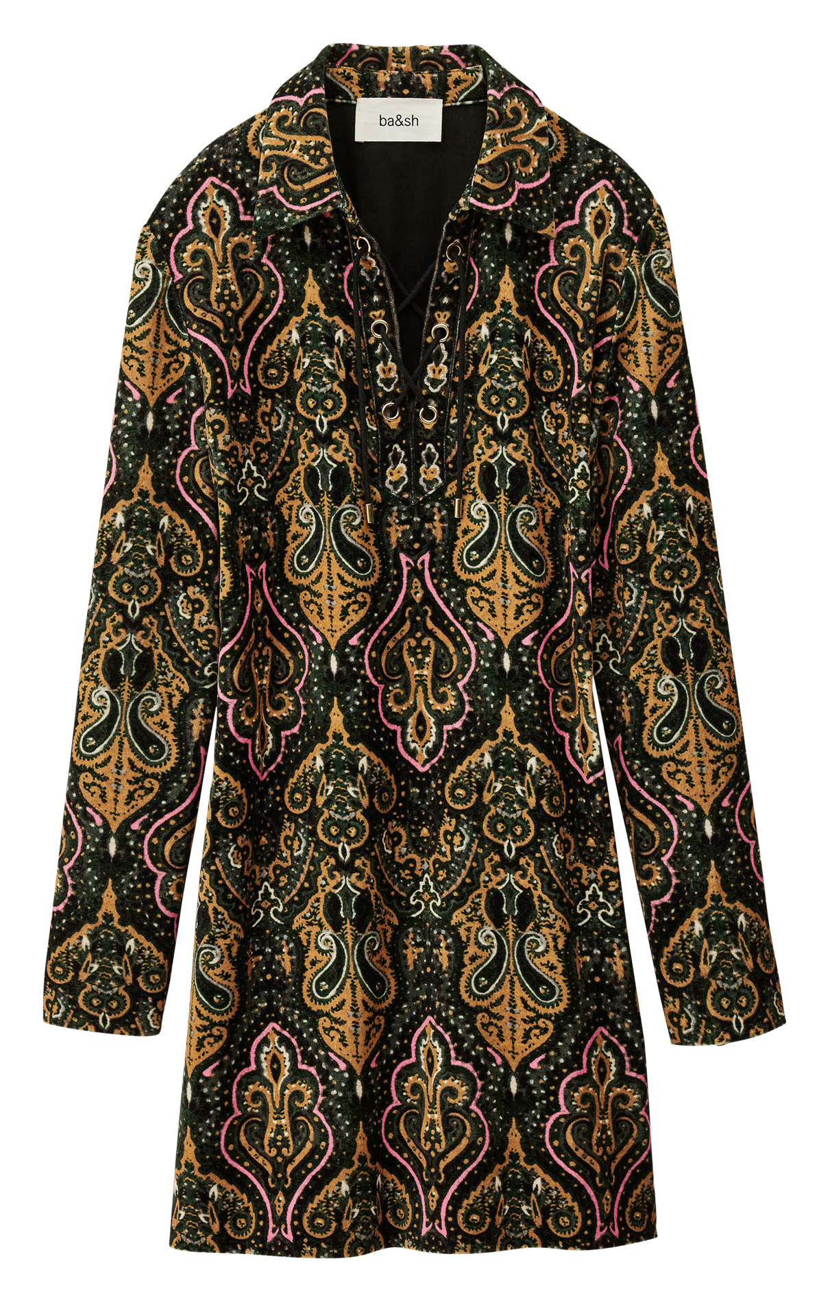 Robe courte manches longues imprimée suga BA&SH Multicolore