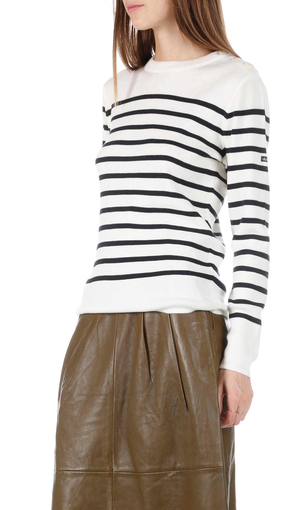 Pull col rond rayé en laine briac ARMOR-LUX Bleu