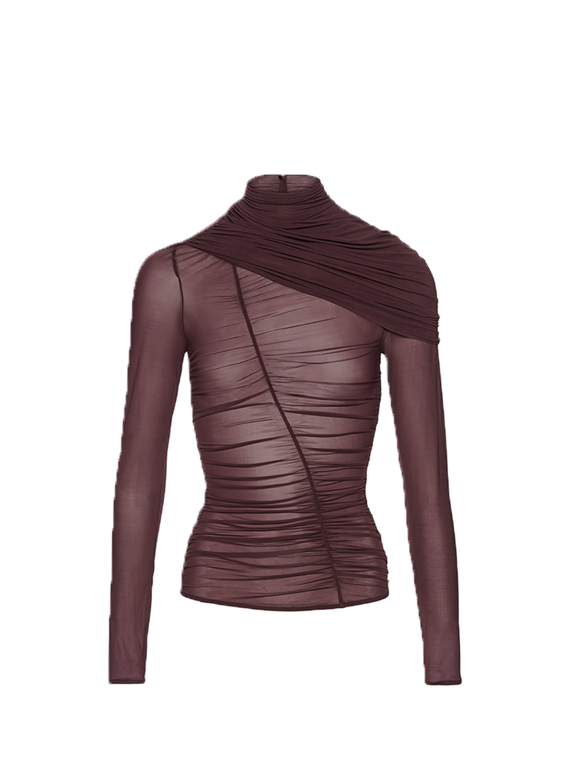 MAGDA BUTRYM Top transparent à col montant Rouge