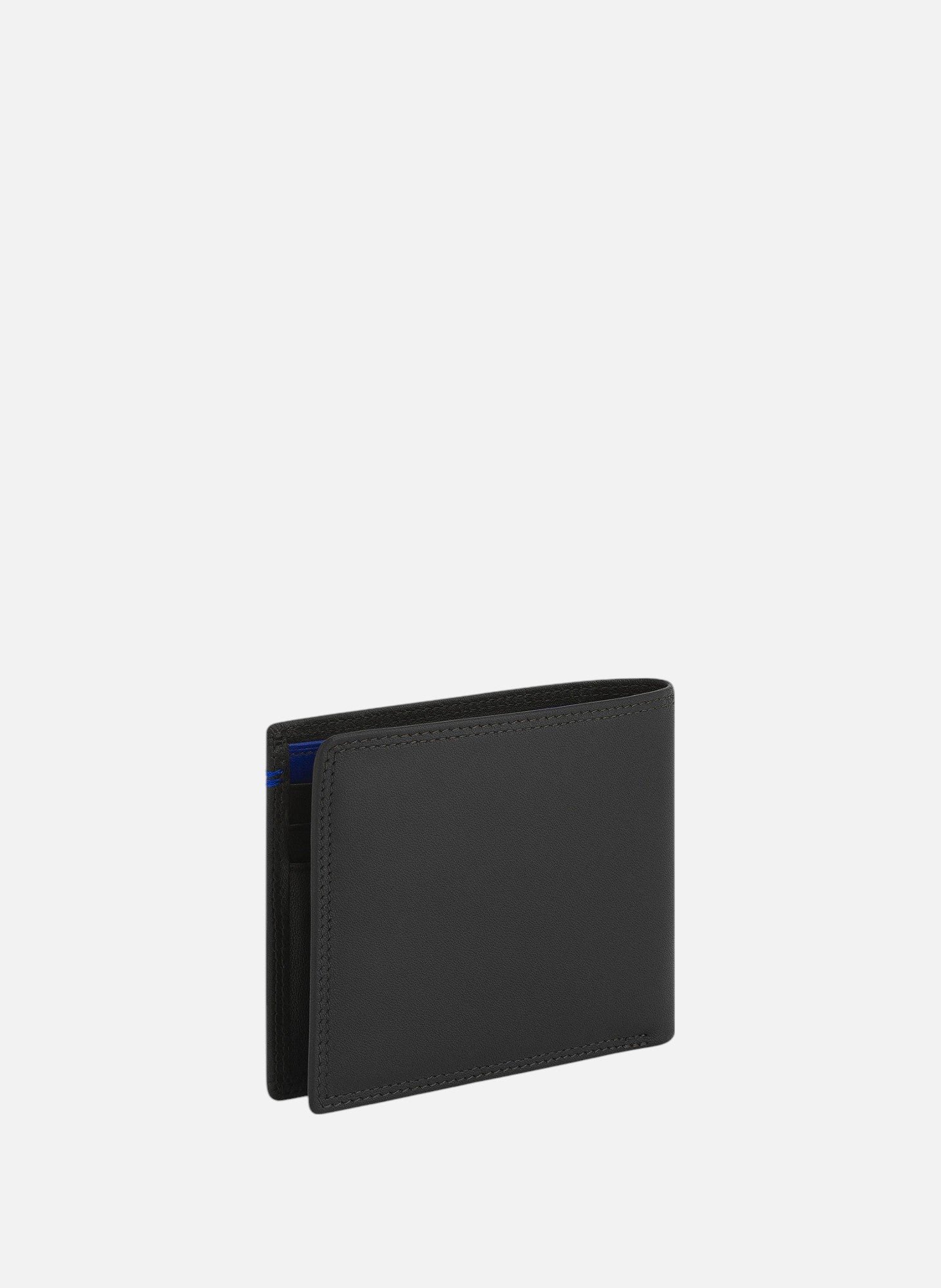 Porte cartes 2 en 1 avec poche billets martin en cuir lisse LE TANNEUR Noir