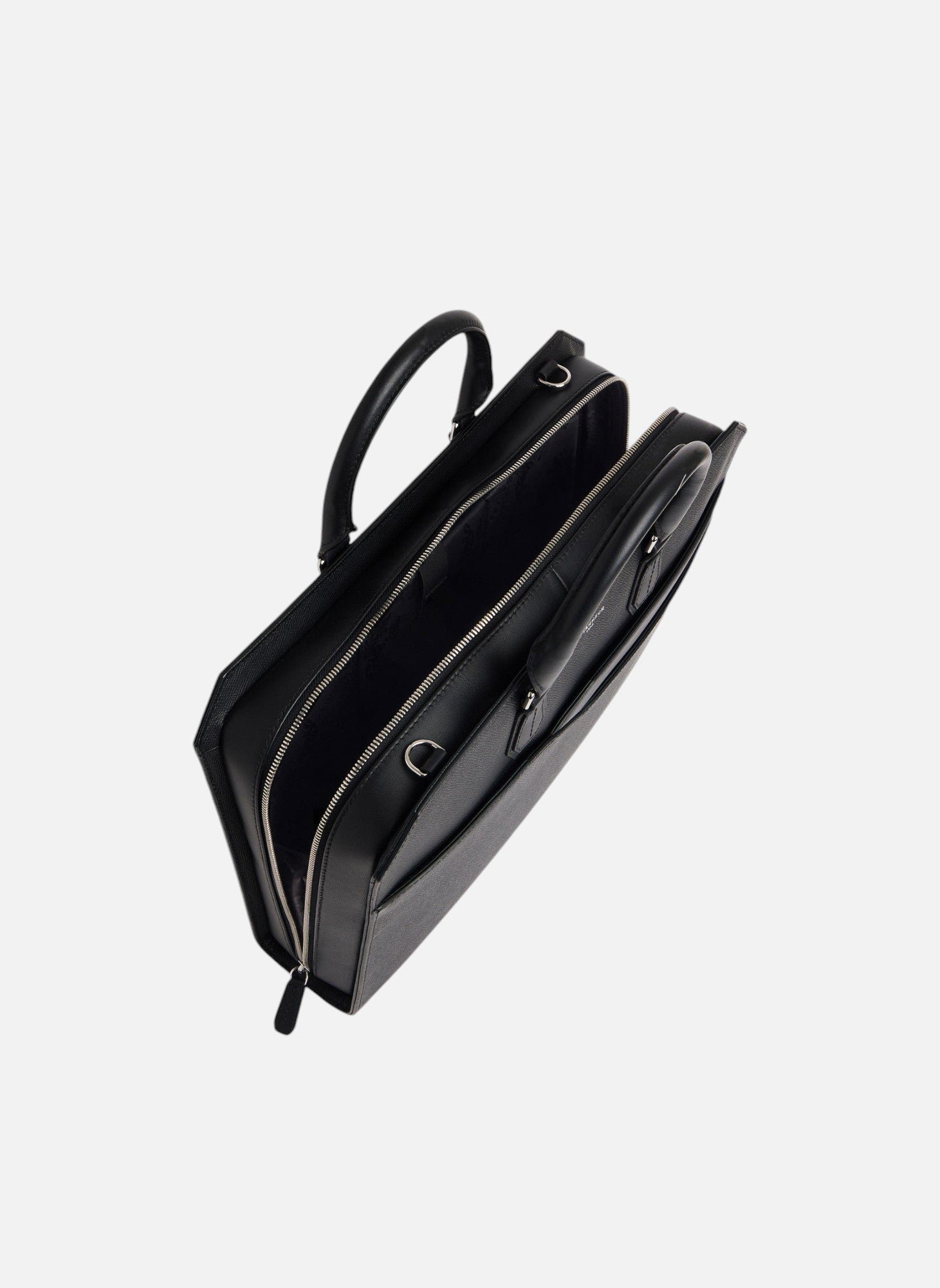 Porte documents 15" gaston en cuir grain croisé LE TANNEUR Noir