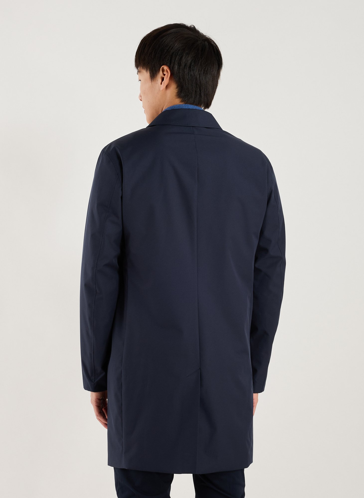 Mid-length straight cotton parka HACKETT Blue