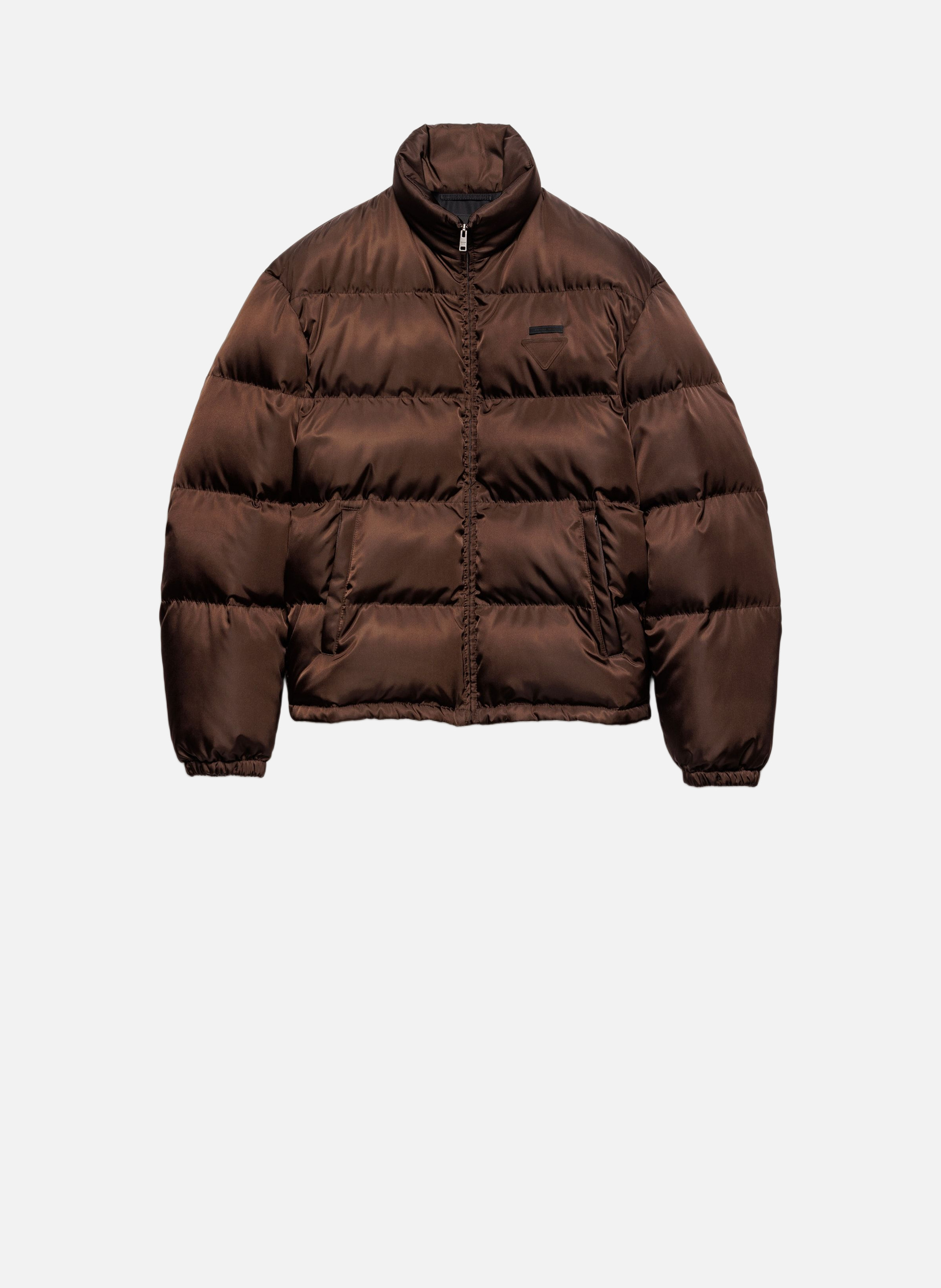 Doudoune en re-nylon de poids moyen PRADA Marron