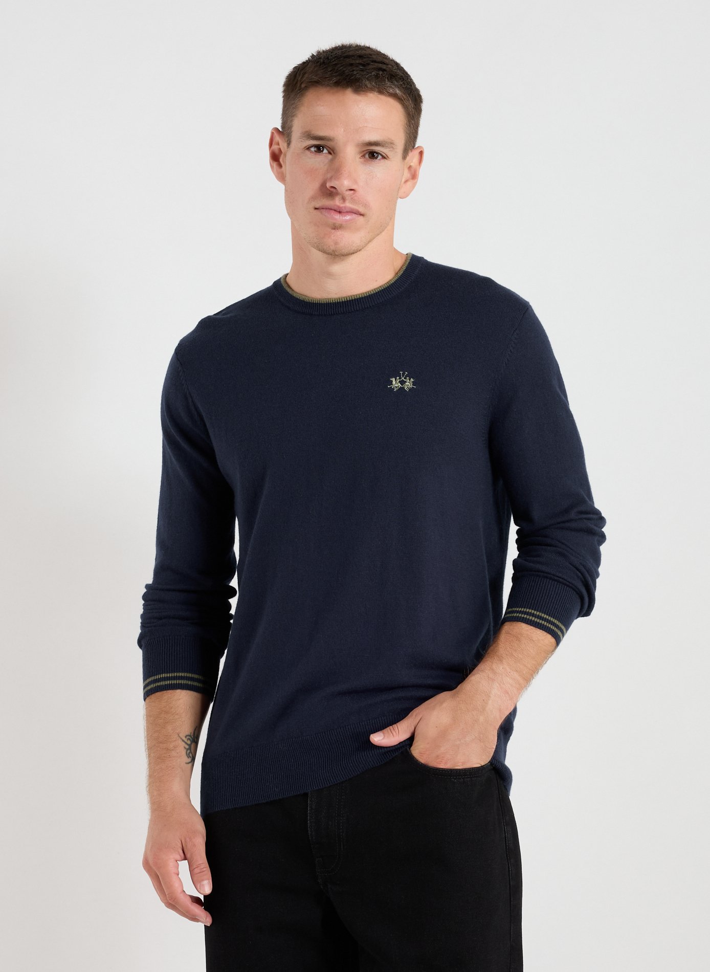 LA MARTINA Cotton-blend jumper Blue