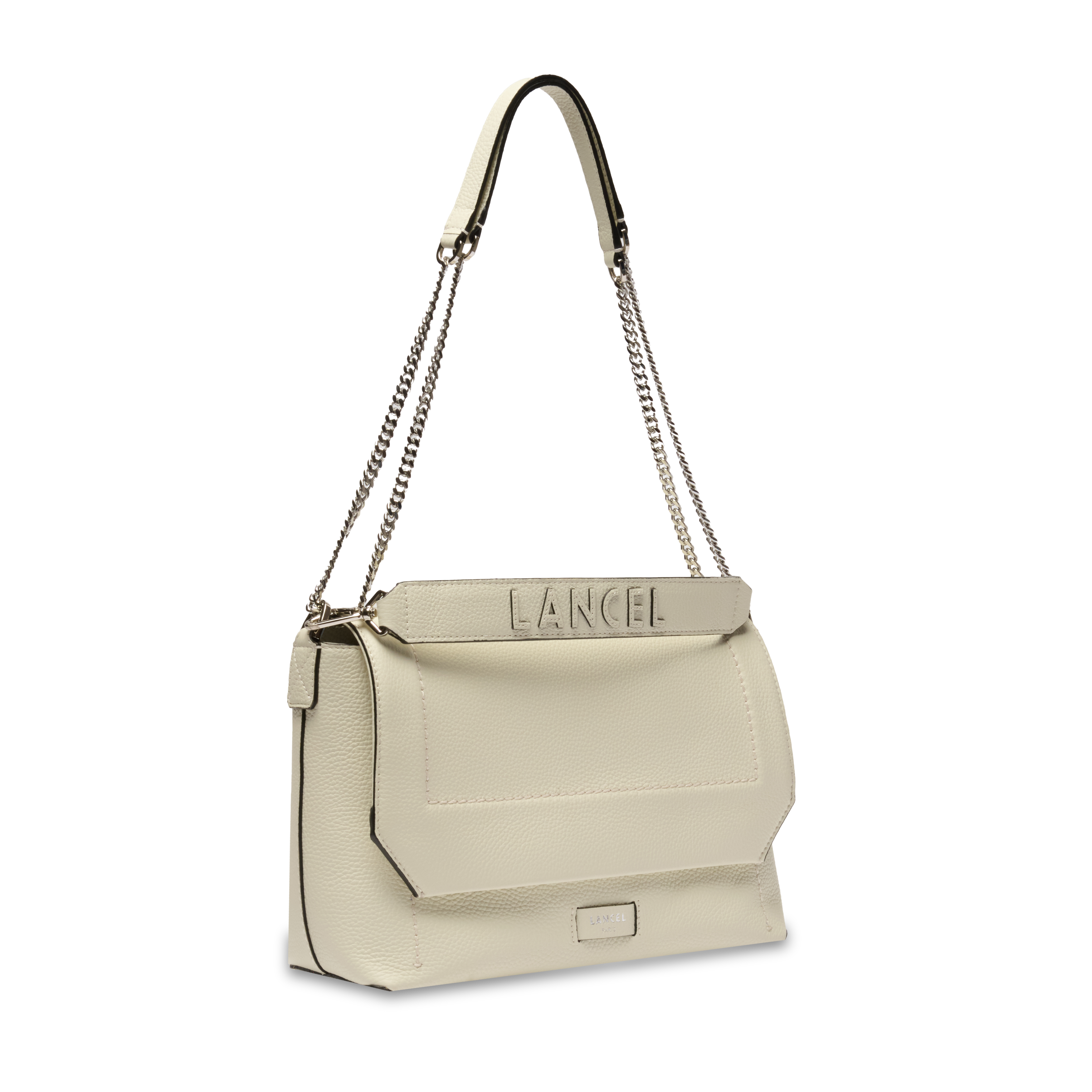 Sac rabat l ninon soft de lancel en cuir LANCEL Blanc