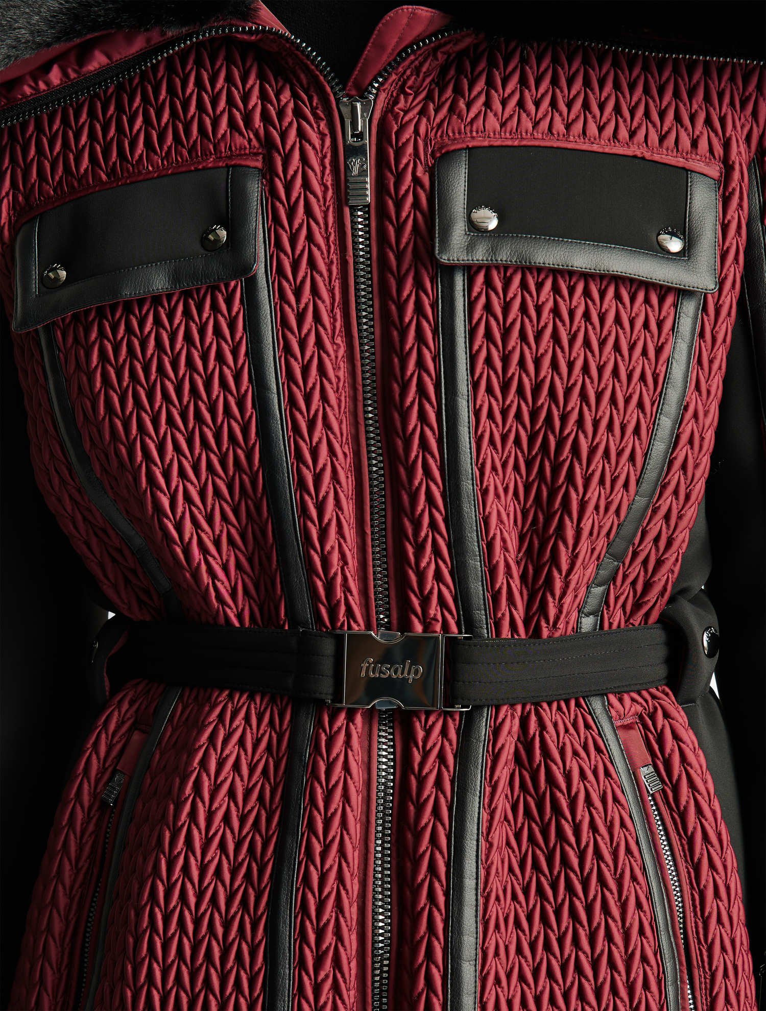 Veste de ski alixa col large FUSALP Rouge