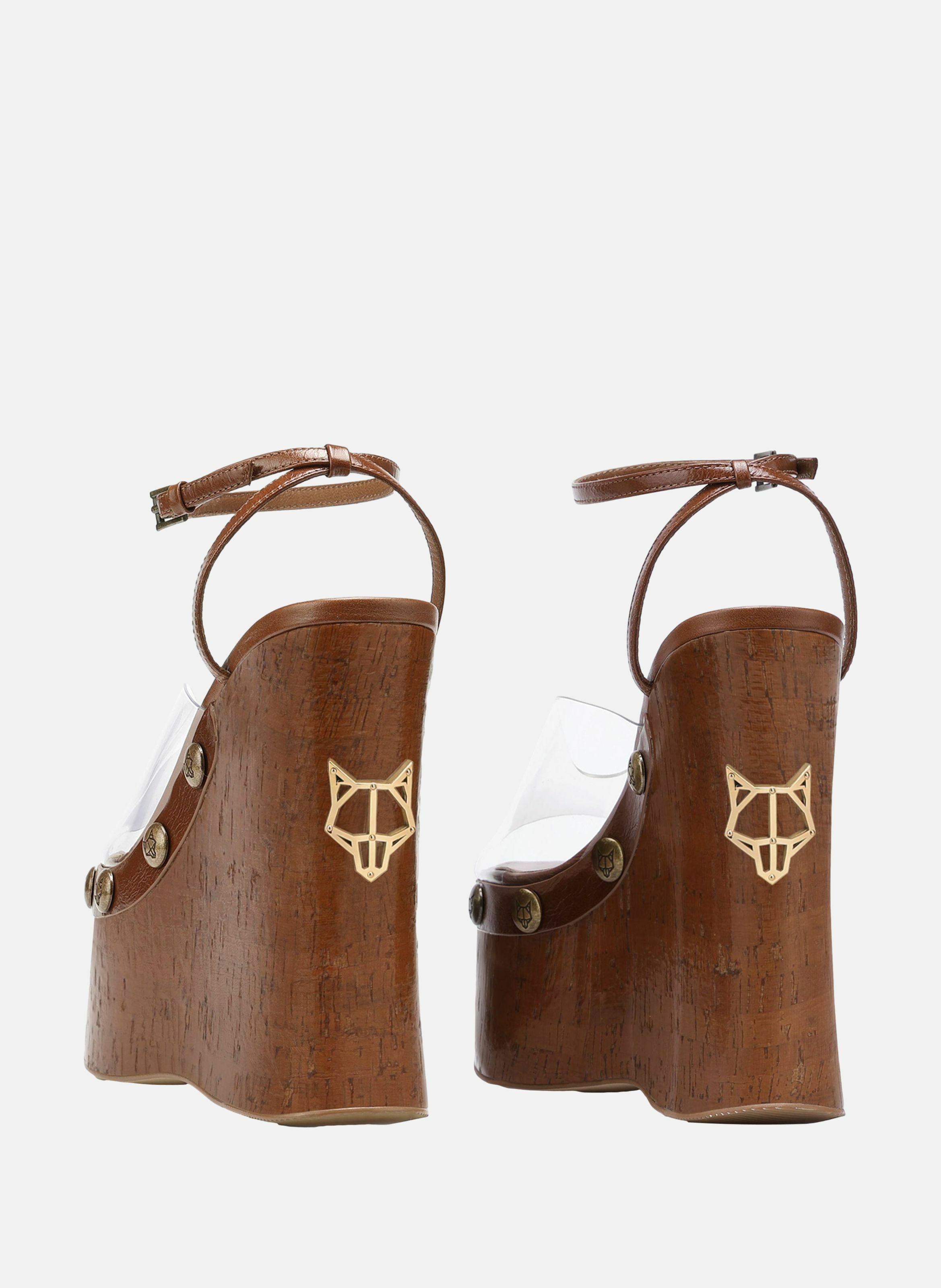 Sabots compensés tiger lilly NAKED WOLFE Marron