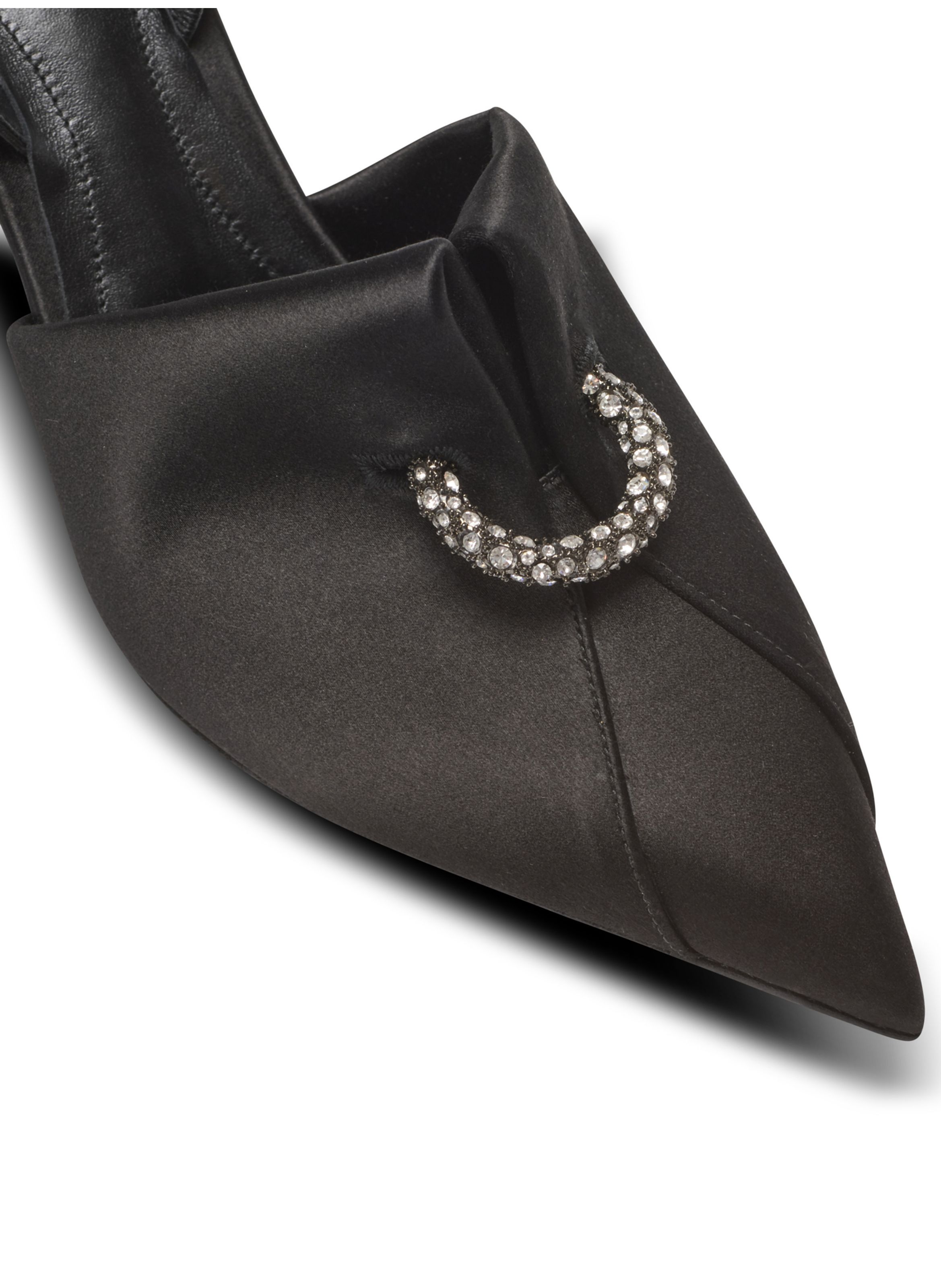 Escarpins en satin avec piercing BALMAIN Noir