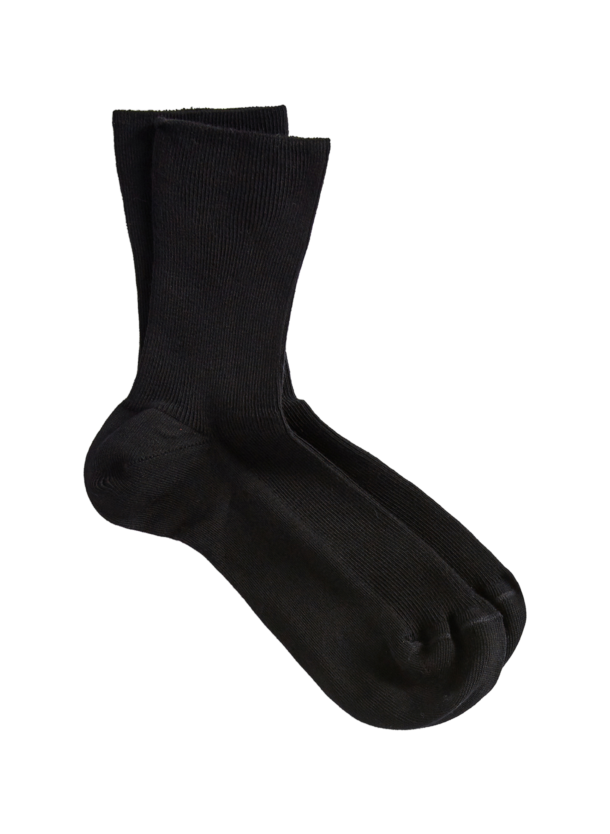Ribbed mid-high socks in blended cotton. LE BOURGET Black