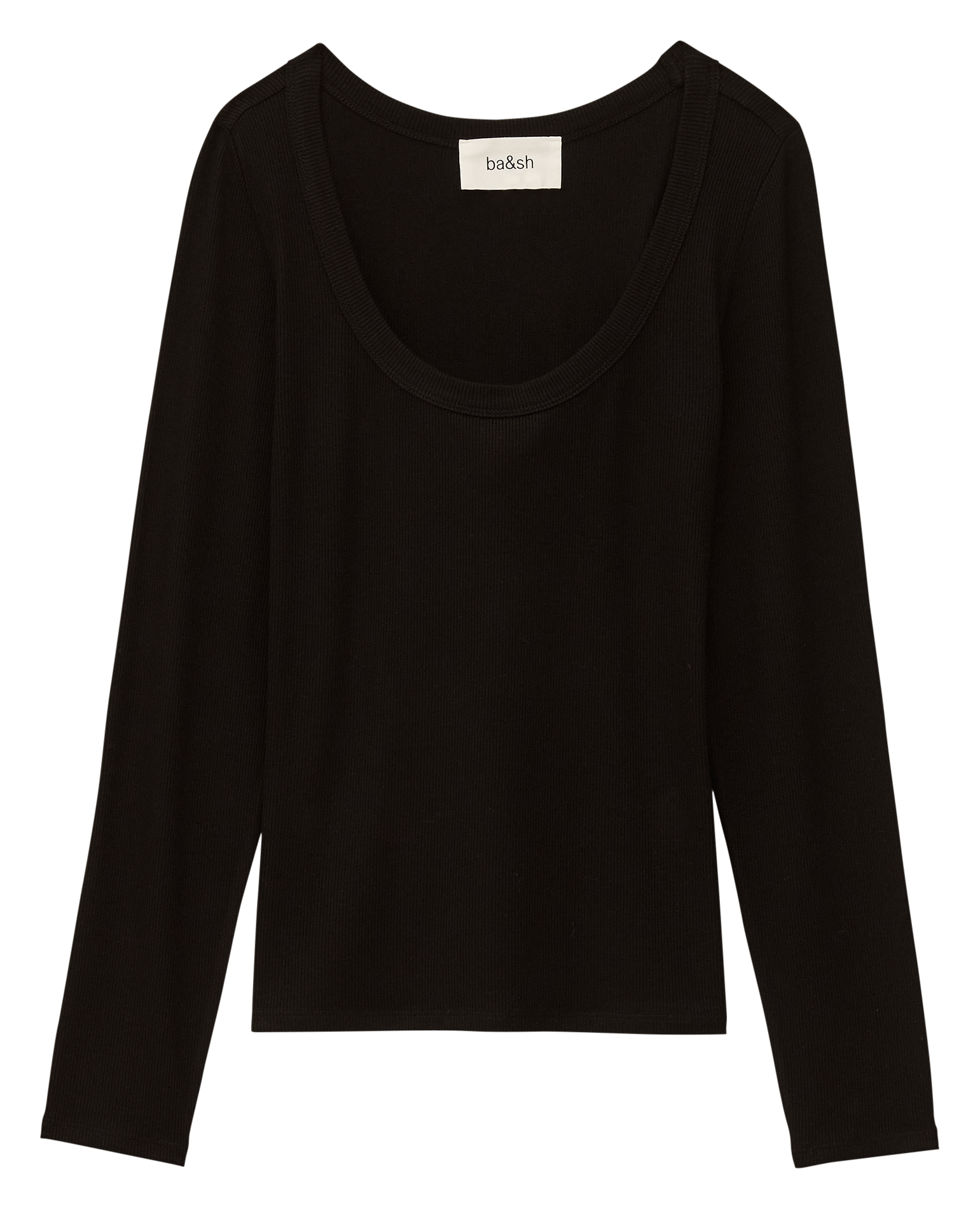 Tee-shirt manches longues côtelé uni luisa BA&SH Noir