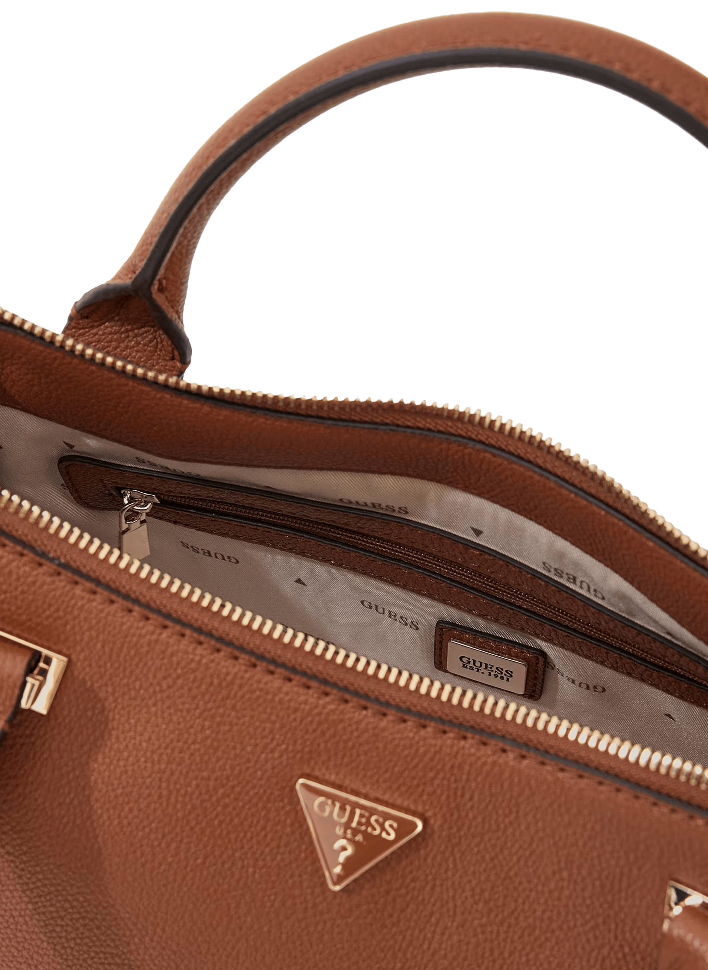 Sac à main avec charms effet cuir GUESS Marron