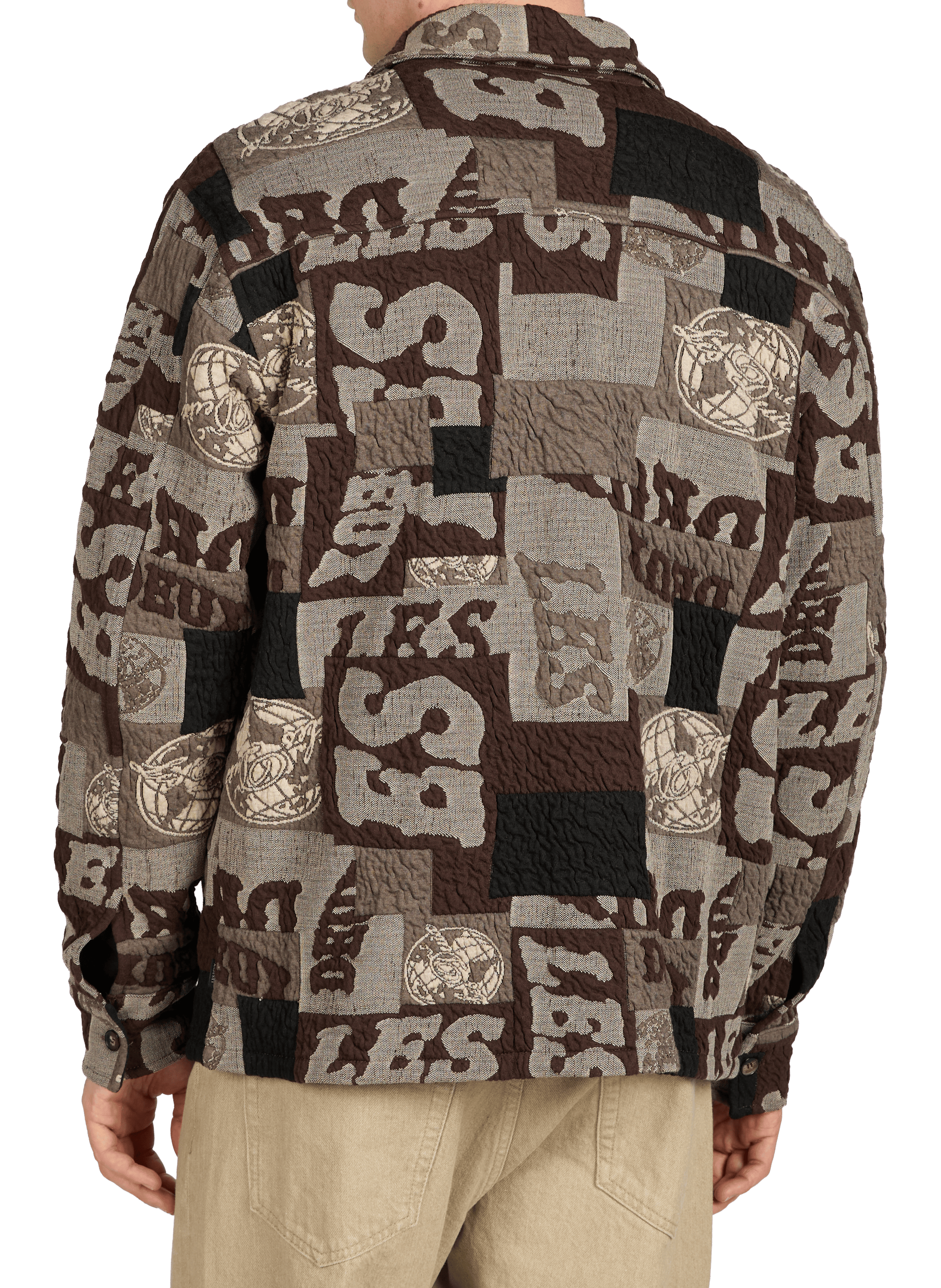 Veste Kaleb patchwork en jacquard LES DEUX Marron