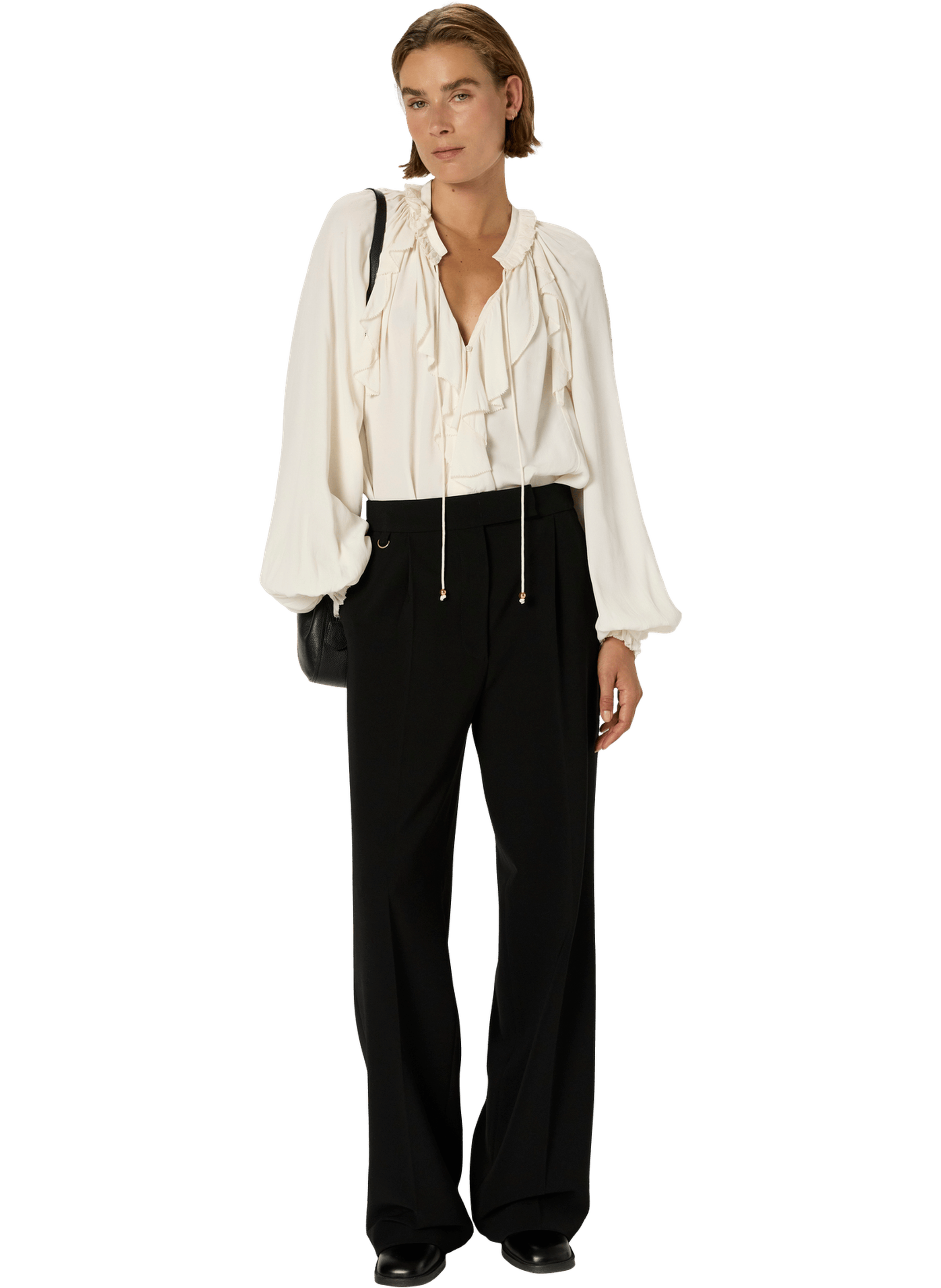 Pantalon large de tailleur - caro Noir