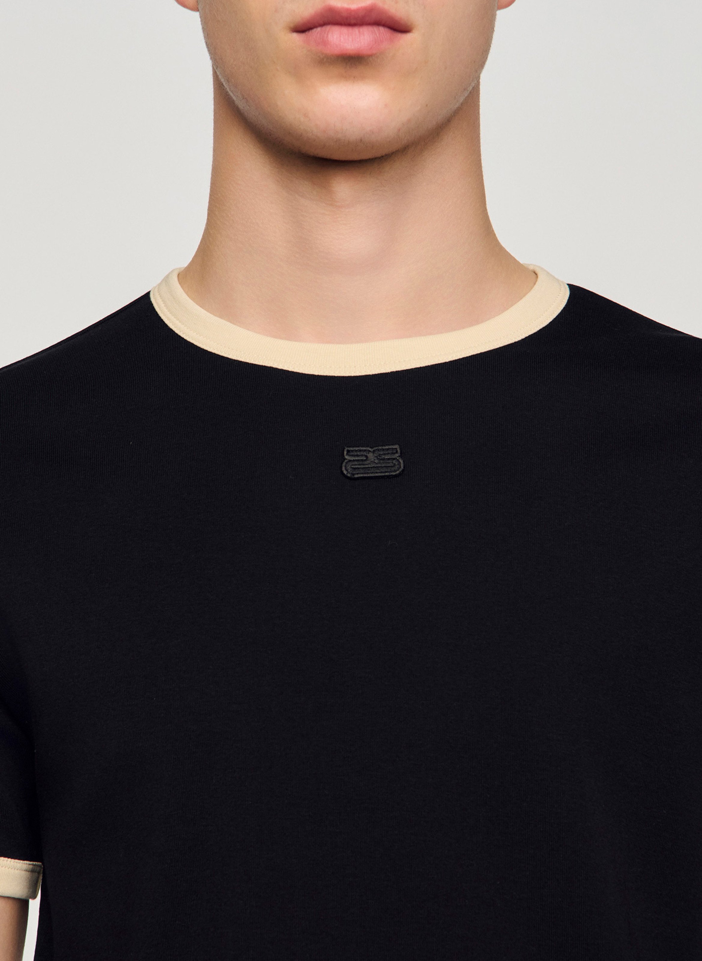 Tee-shirt droit en coton SANDRO Noir