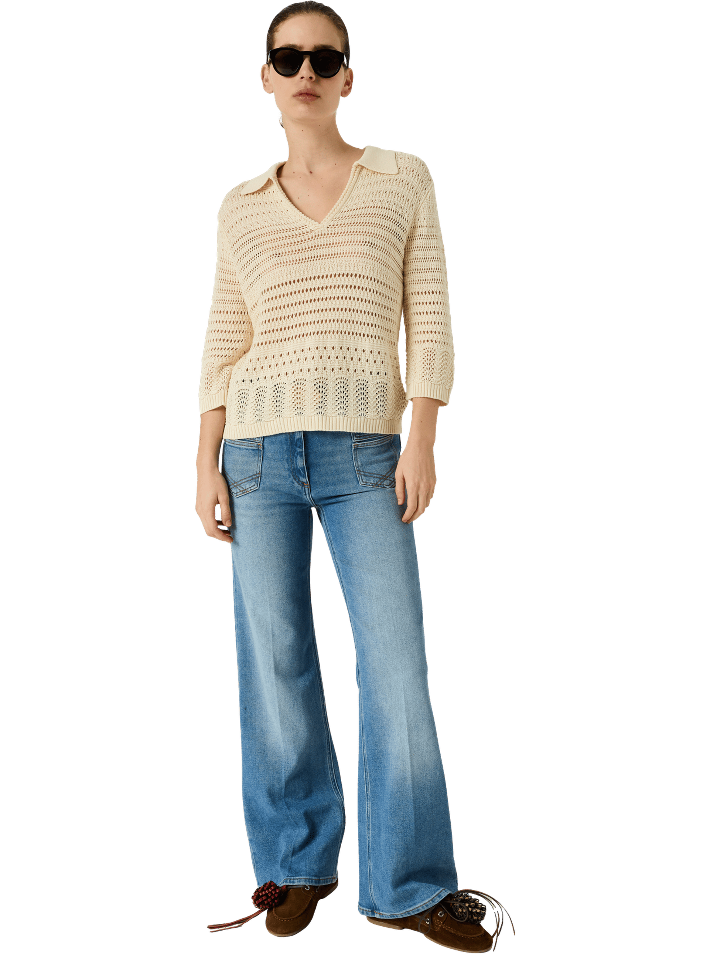 Polo en crochet - LAYLA GERARD DAREL Beige