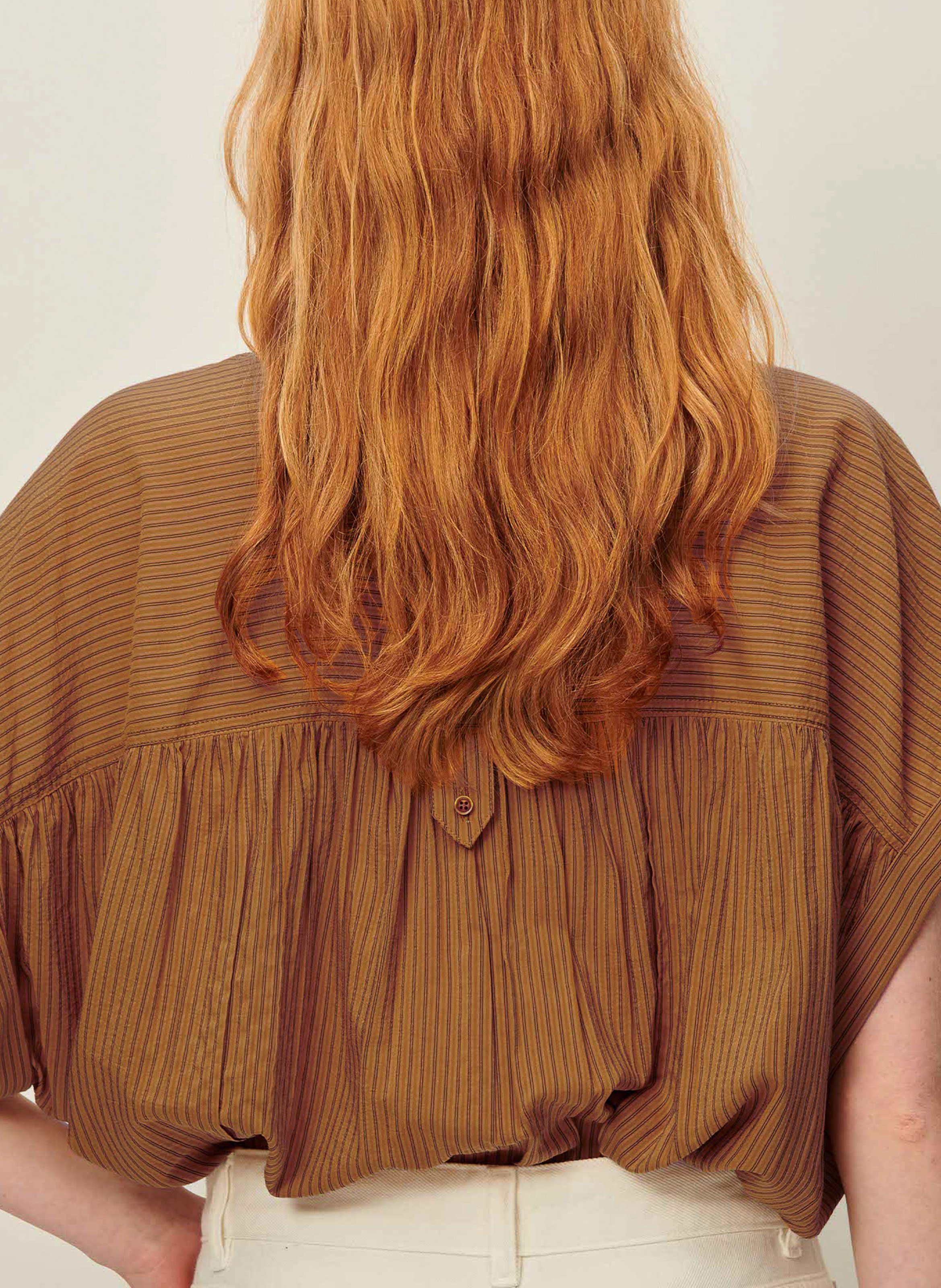 Chemise col rond rayée camille SESSUN Beige