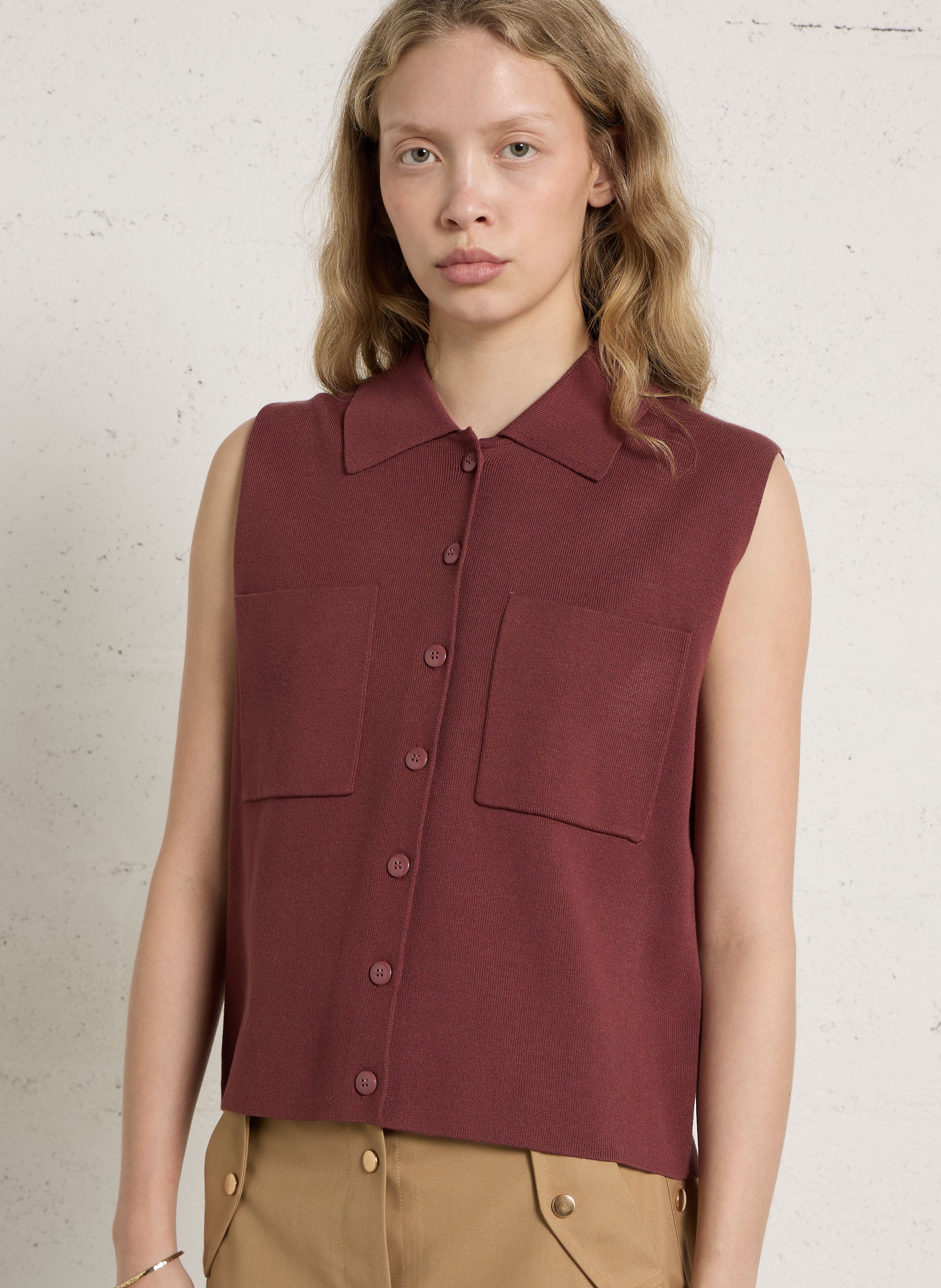 Gilet col classique petra MAISON 123 Rose