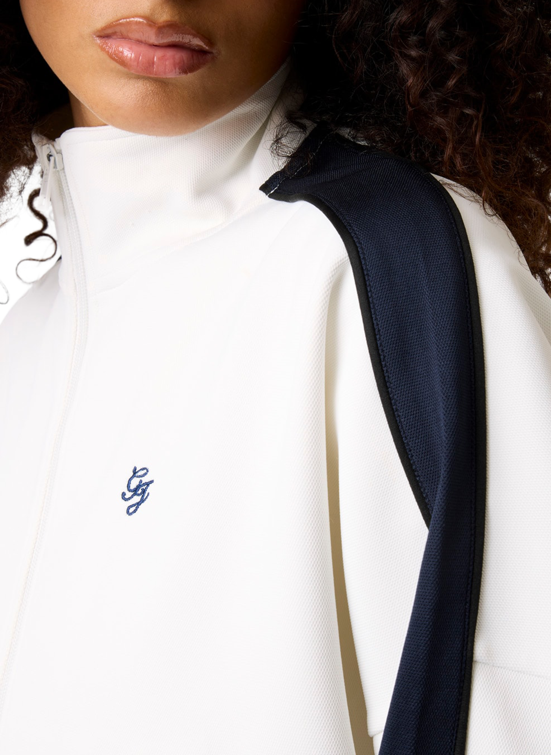 Sweatshirt met rits en opstaande kraag GUESS Wit