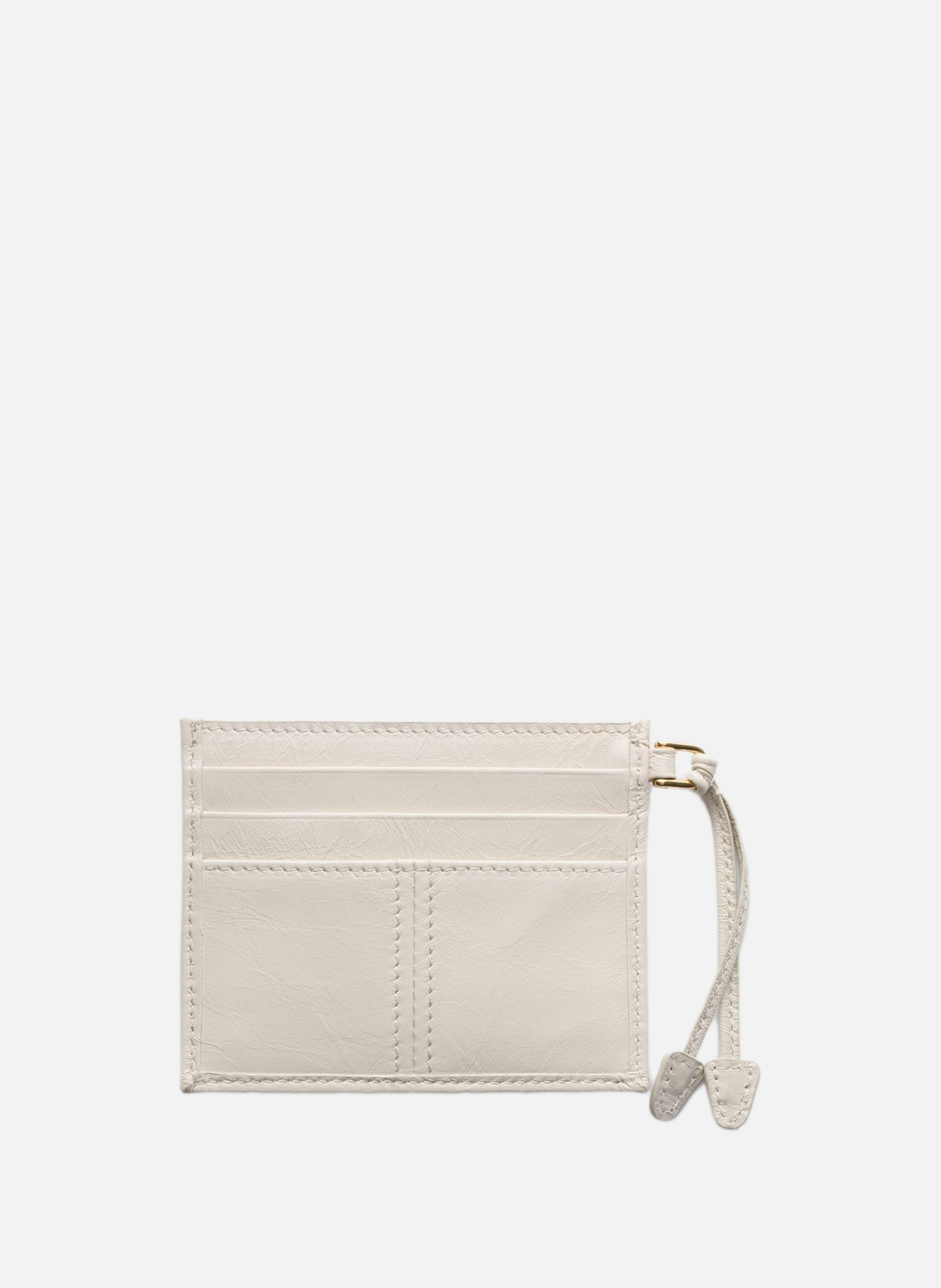 Porte-cartes en cuir PRADA Blanc