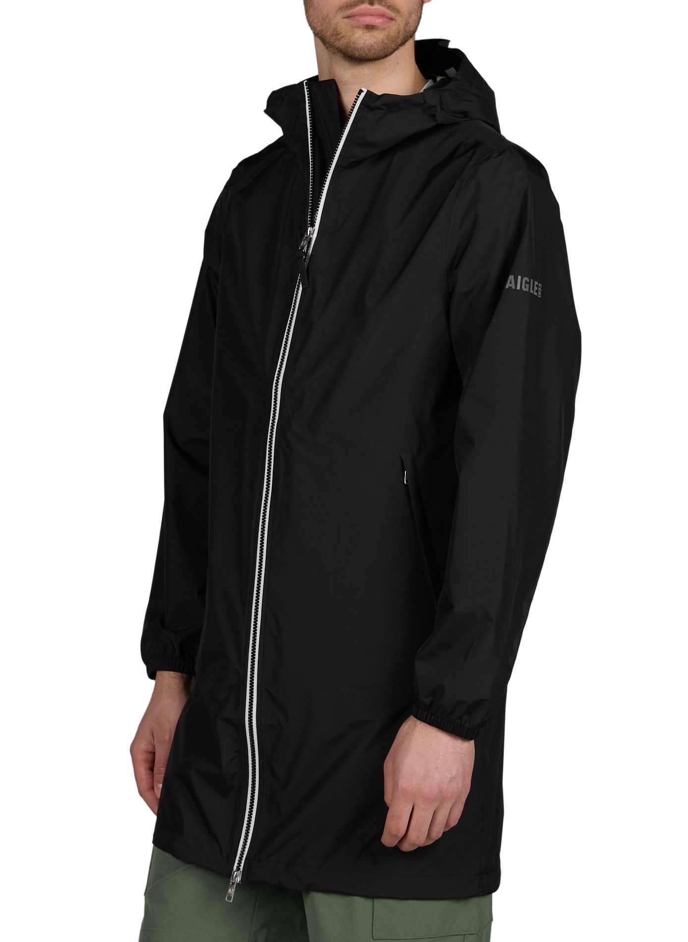 Mid-length hooded jacket AIGLE Black