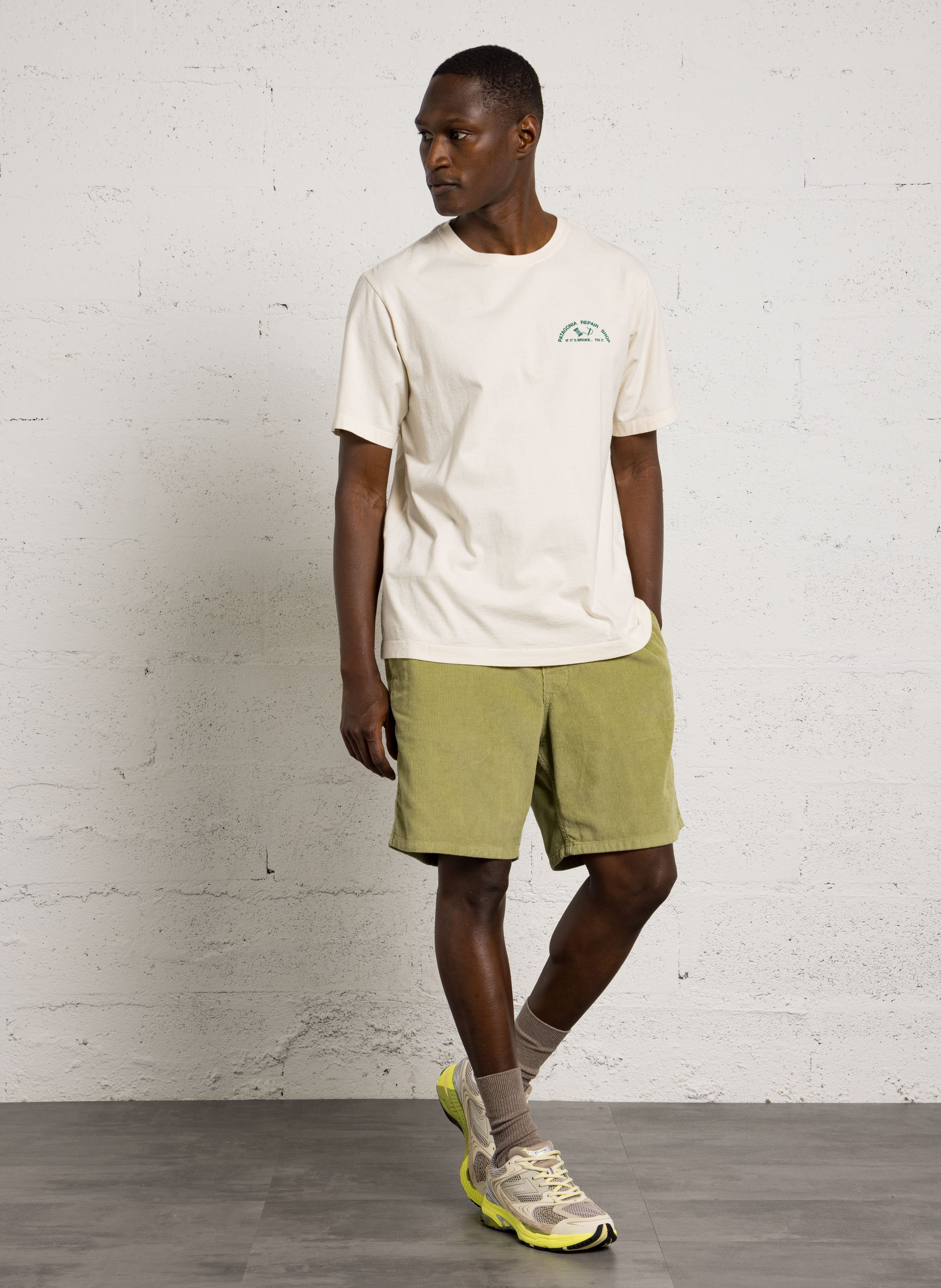 Short droit en coton bio PATAGONIA Beige