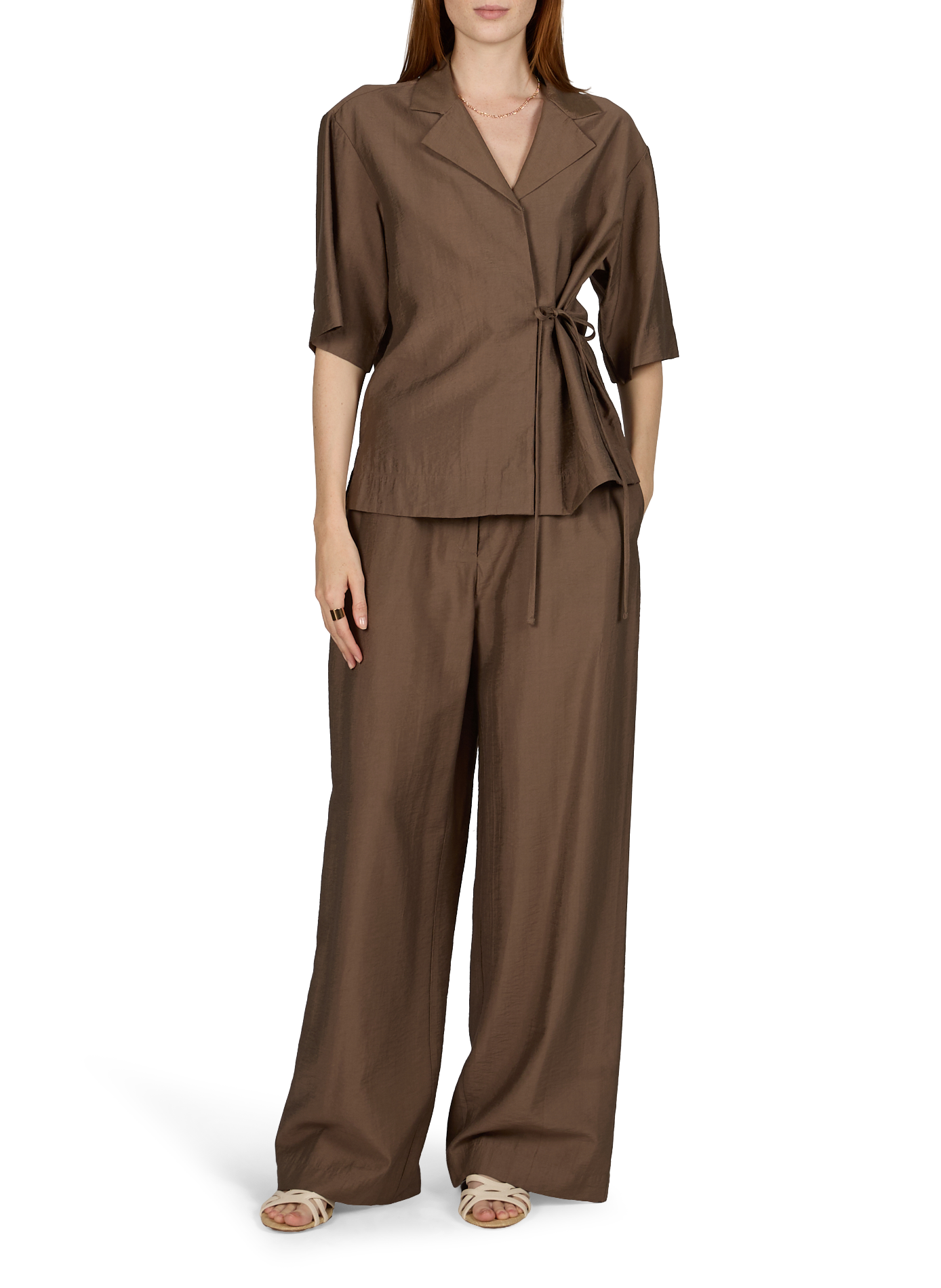 Wide-leg Tabby pants Brown