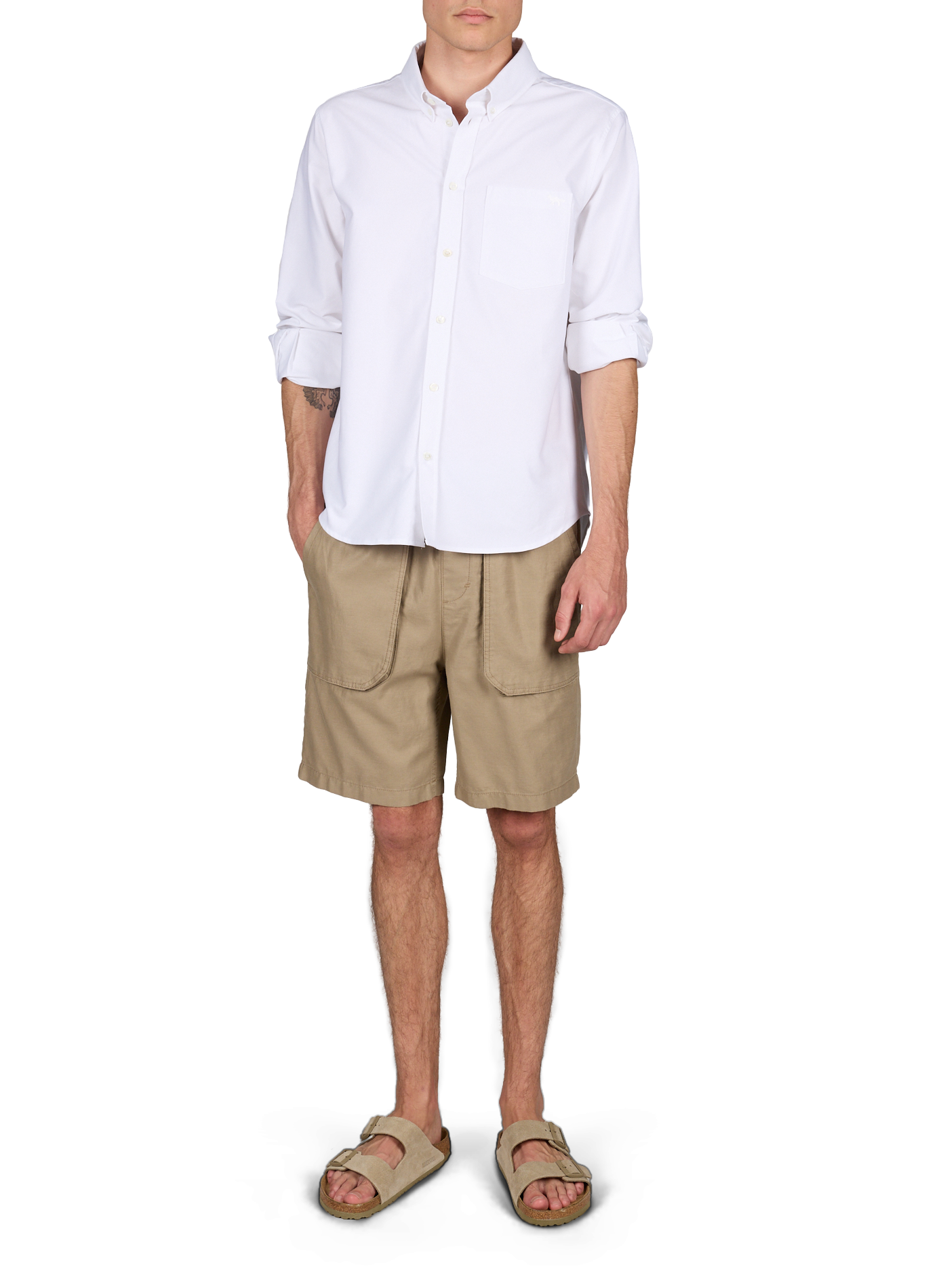 Chemise Profile Fox en coton MAISON KITSUNÉ Blanc