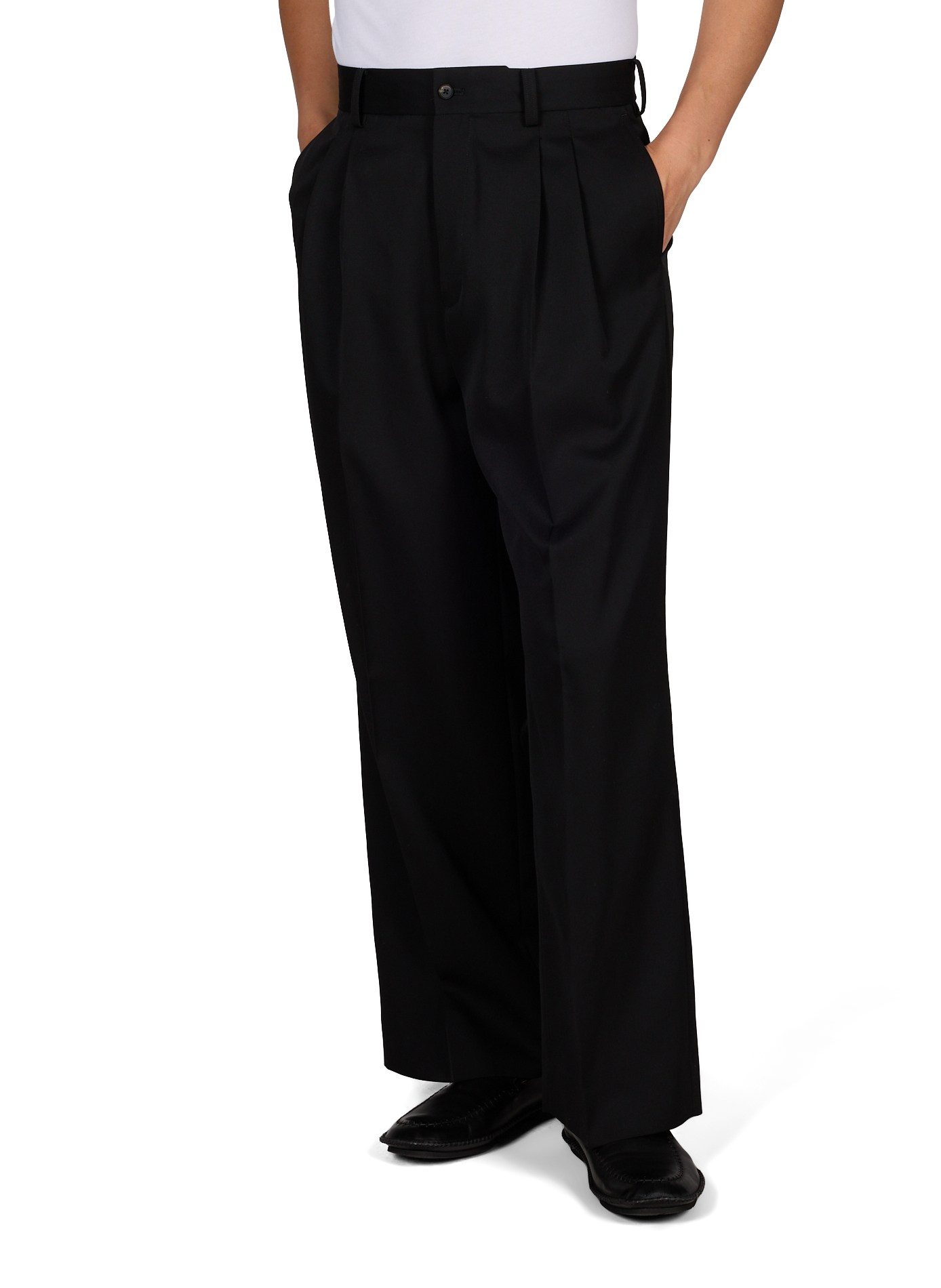 Pantalón ancho de lana SSSTEIN Negro