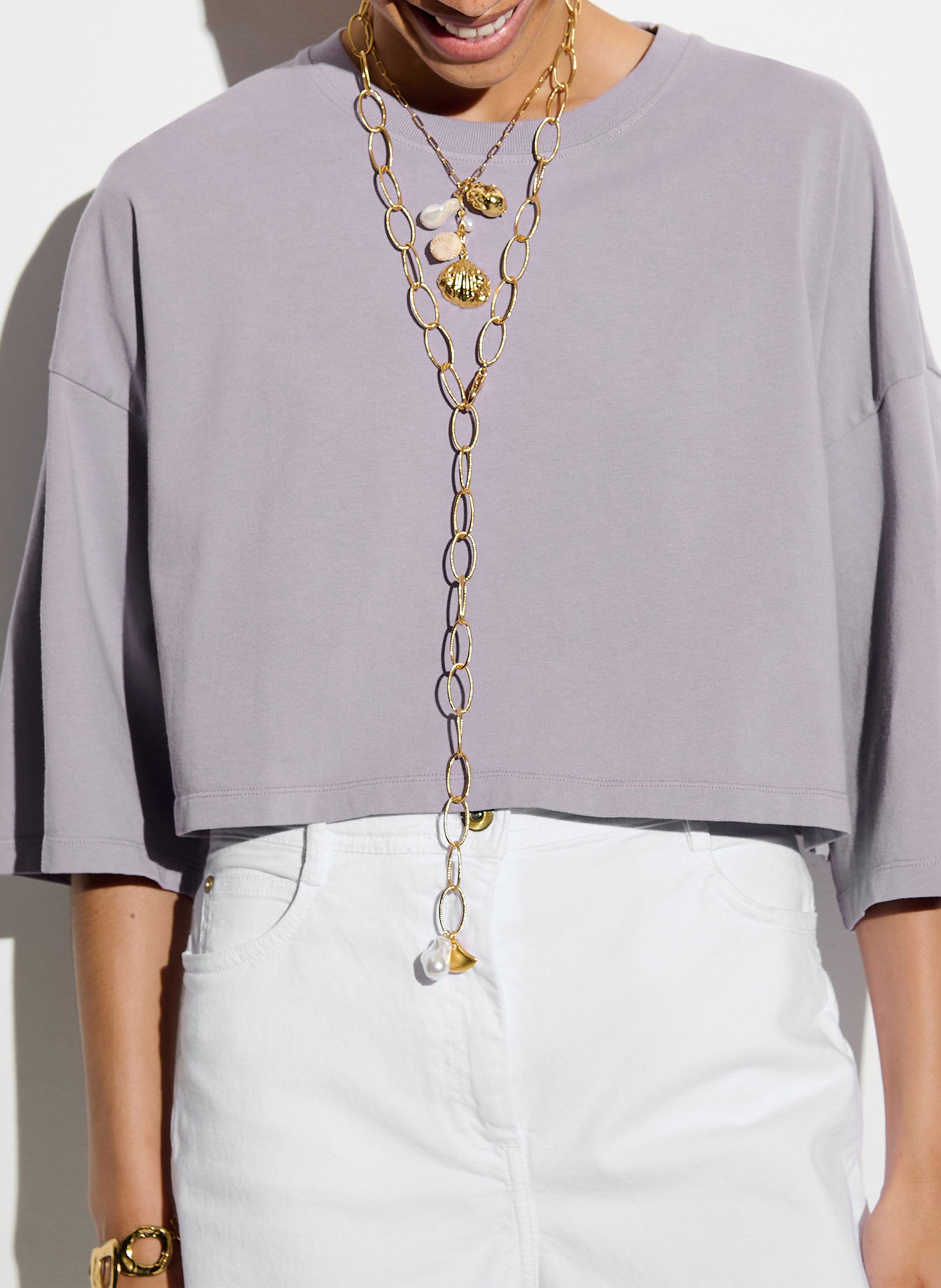 Tee-shirt col rond en coton epoteiro SESSUN Violet