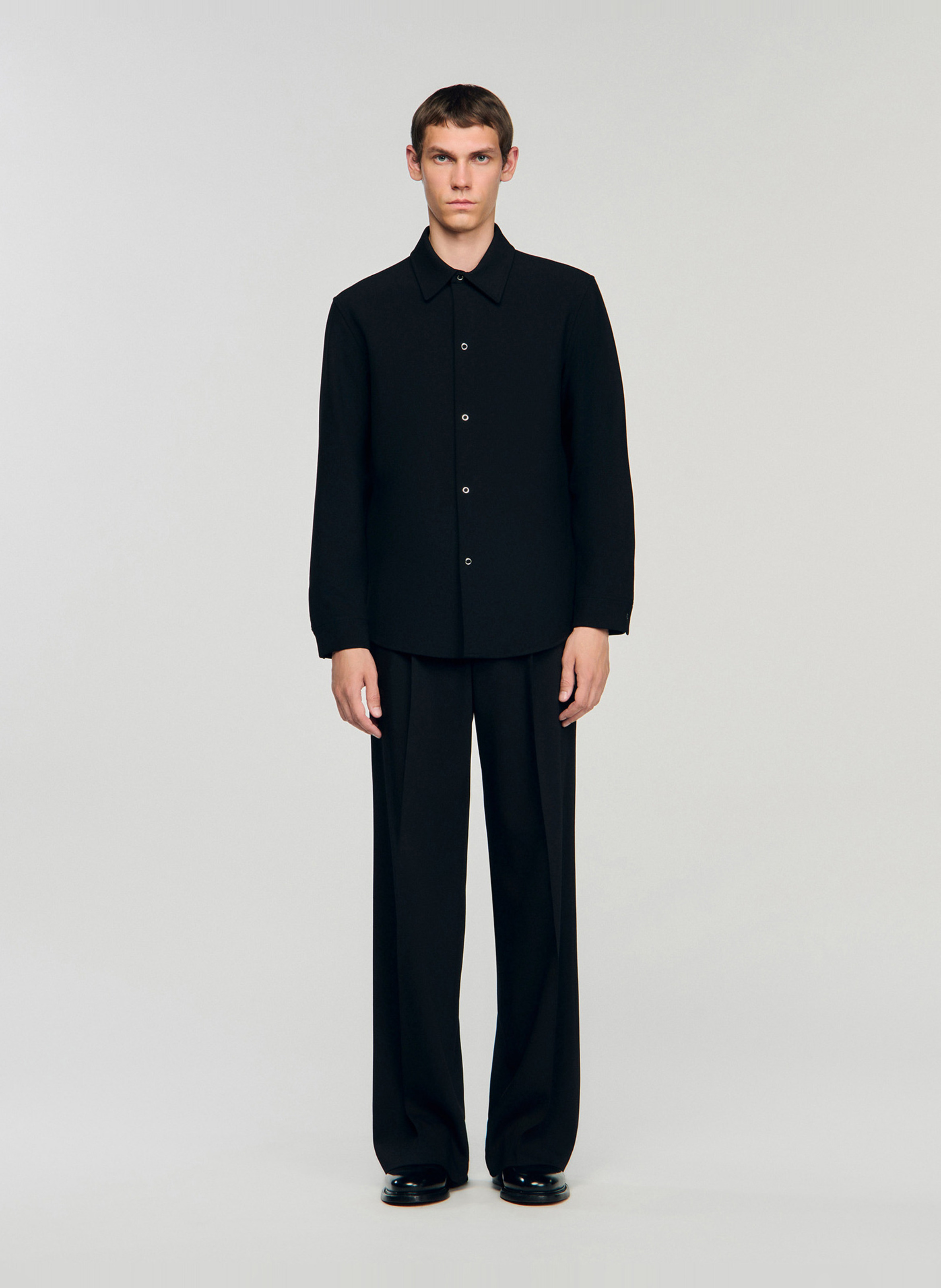 Chemise droite à col classique | Noir SANDRO Homme