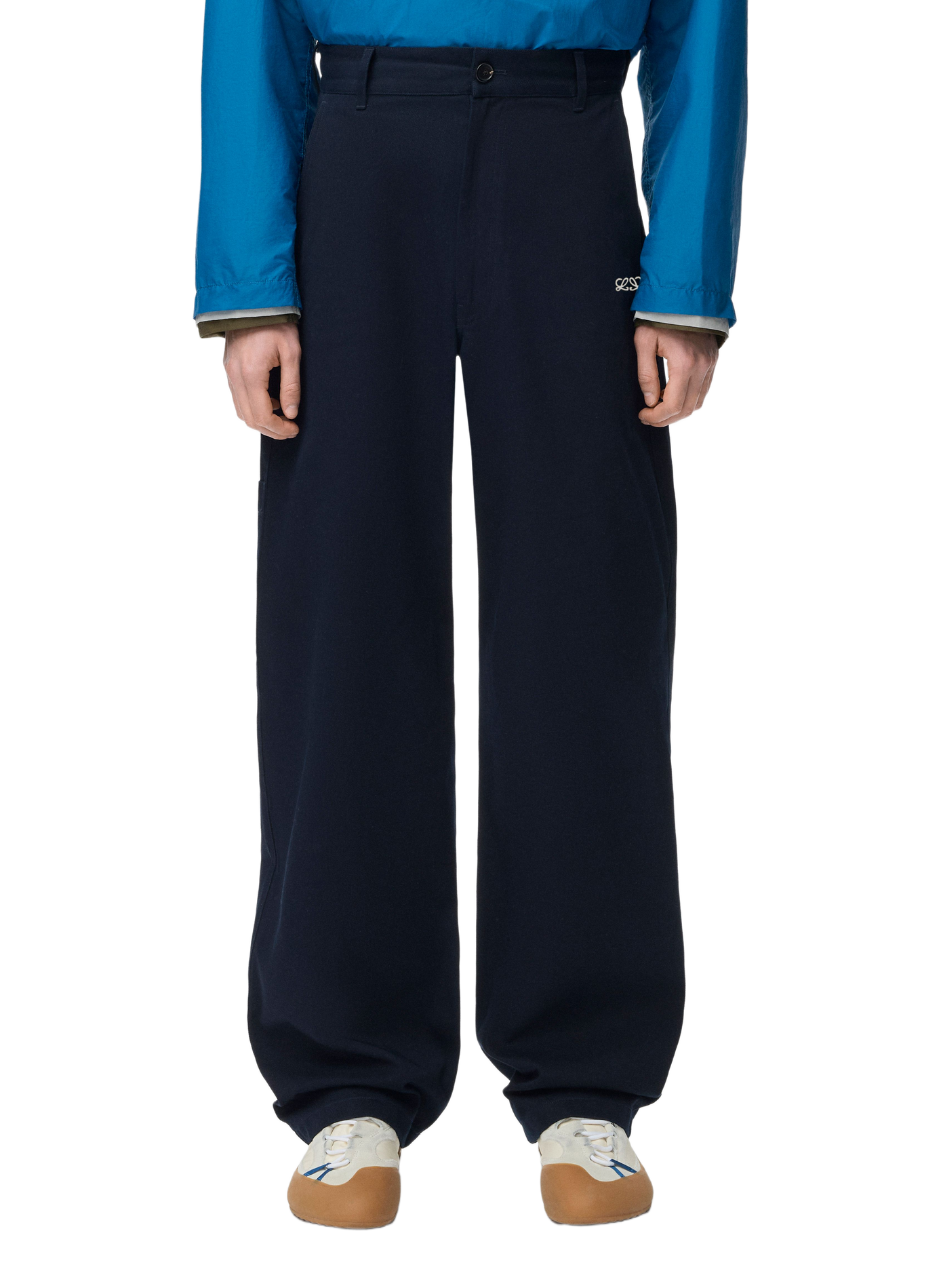 Cotton twill trousers LOEWE Blue