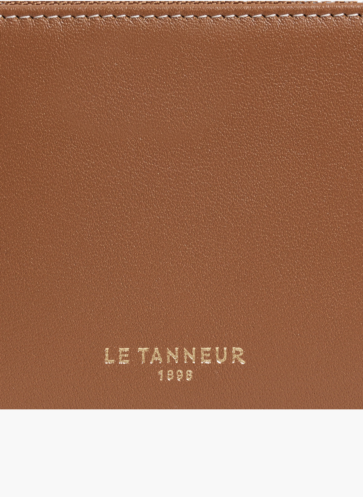 Porte monnaie zippé avec porte cartes amovible albertine en cuir lisse LE TANNEUR Marron