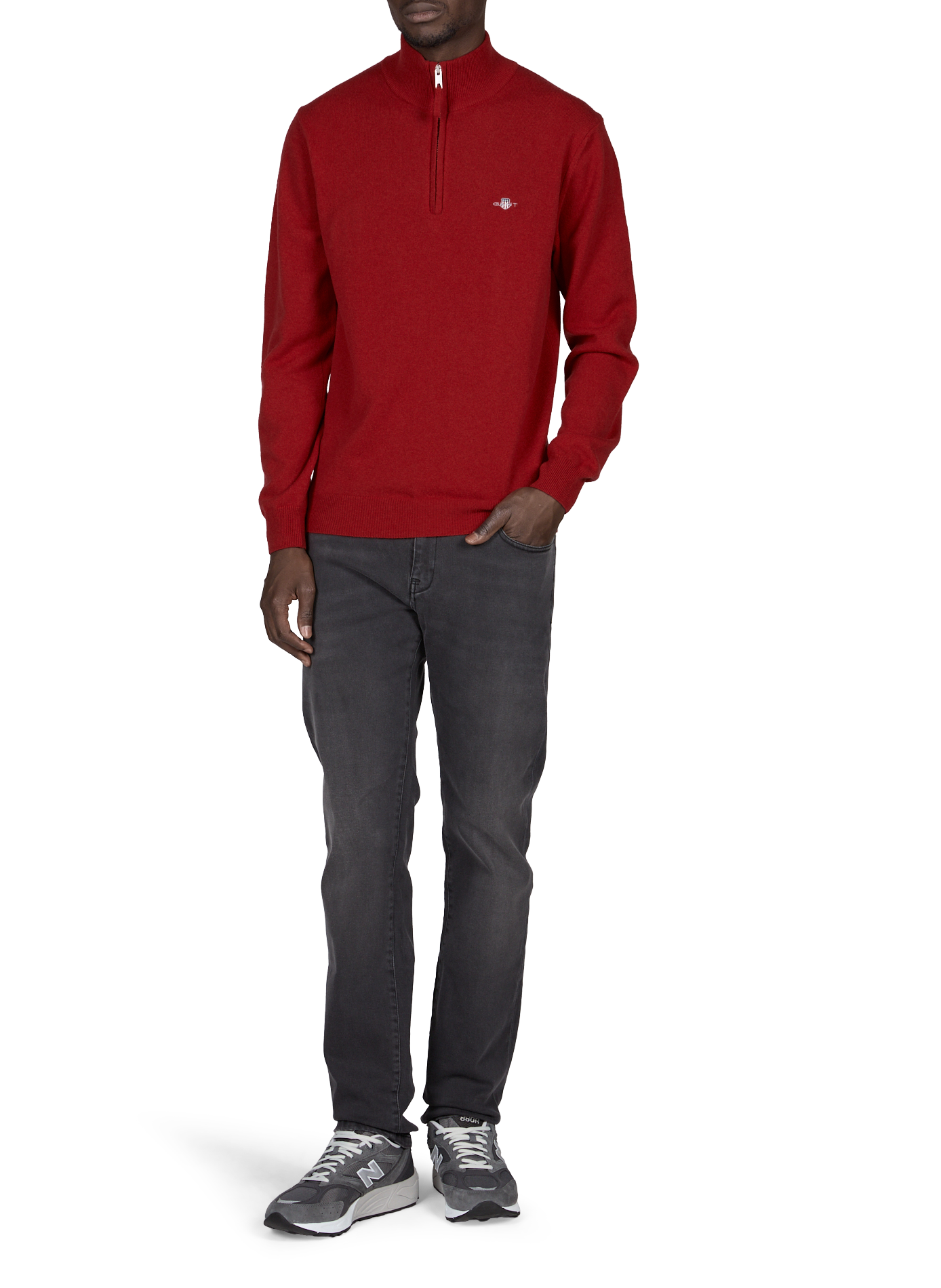 Zippered high neck wool sweater GANT Red