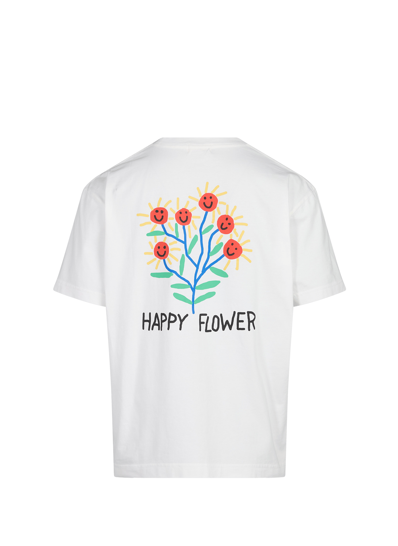 Happy Flower oversized printed cotton T-shirt OLOW Beige