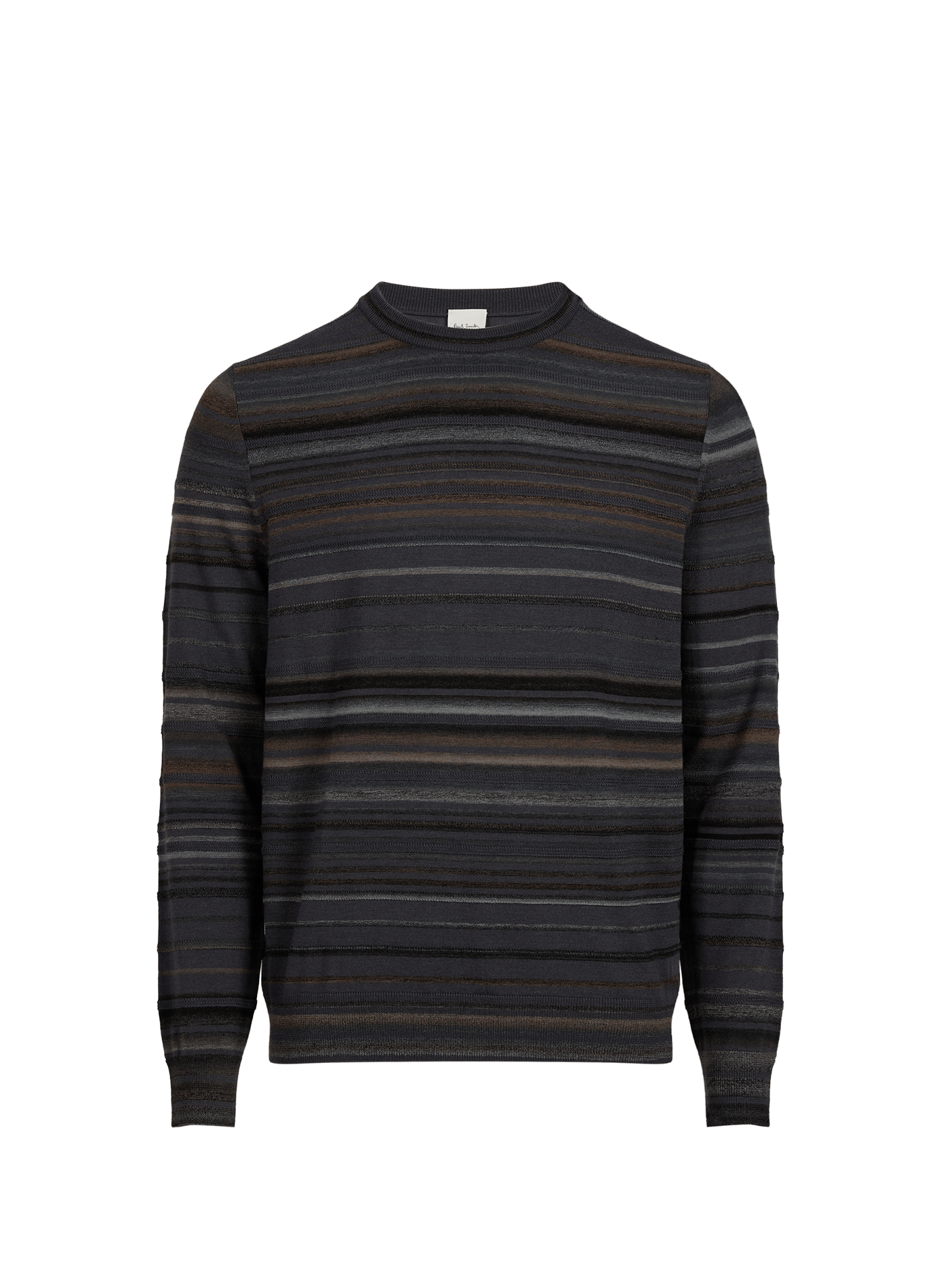 Straight-fit striped wool crew-neck jumper PAUL SMITH Grey