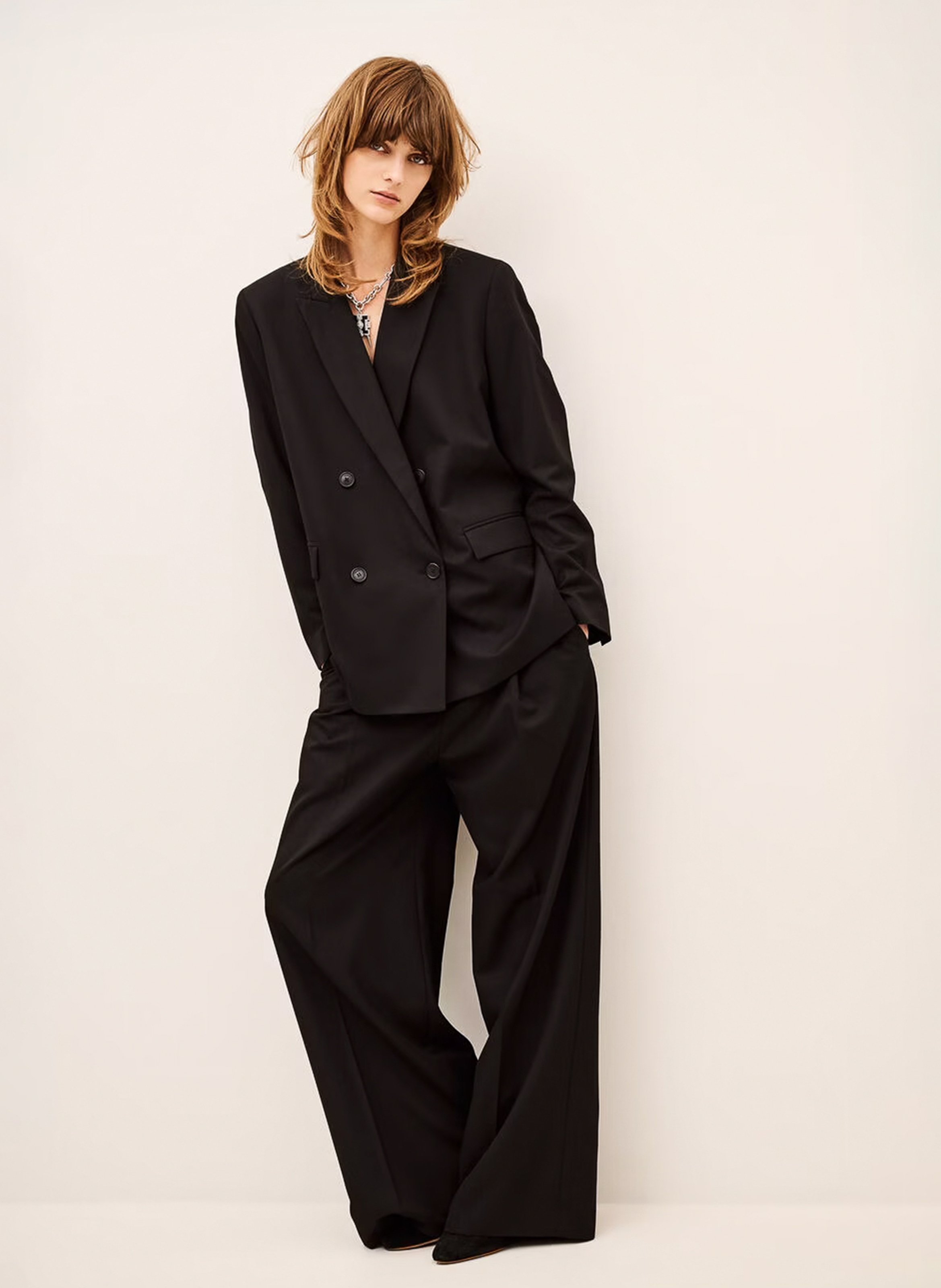 Blazer droit col tailleur uni claro | Noir BA&SH Femme